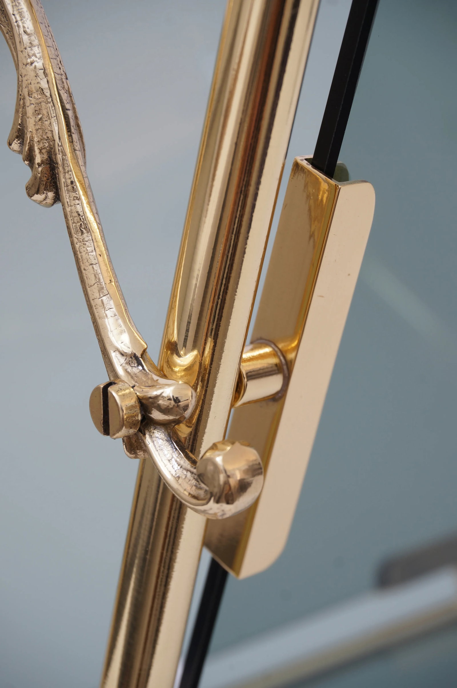 Maison Bagues Magazine Rack Brass & Smoke Glass - 8