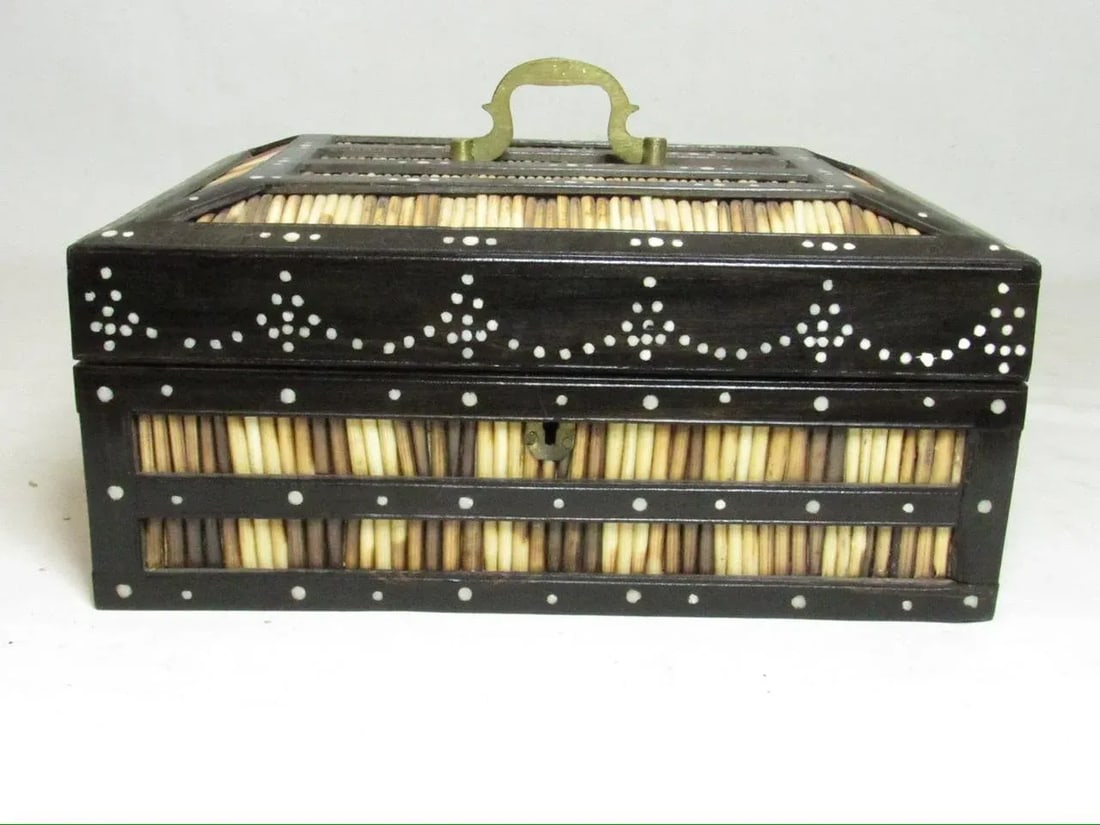 Antique Anglo Indian Quill Box - 7
