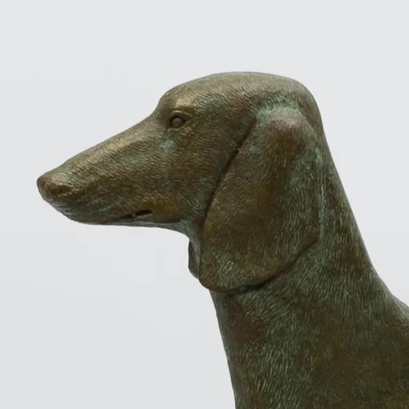 Mid 20th Century Dachshund Bronze Sculpture with Boot Scraper - 4
