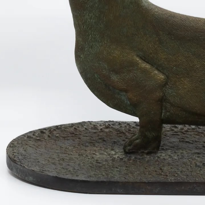 Mid 20th Century Dachshund Bronze Sculpture with Boot Scraper - 5