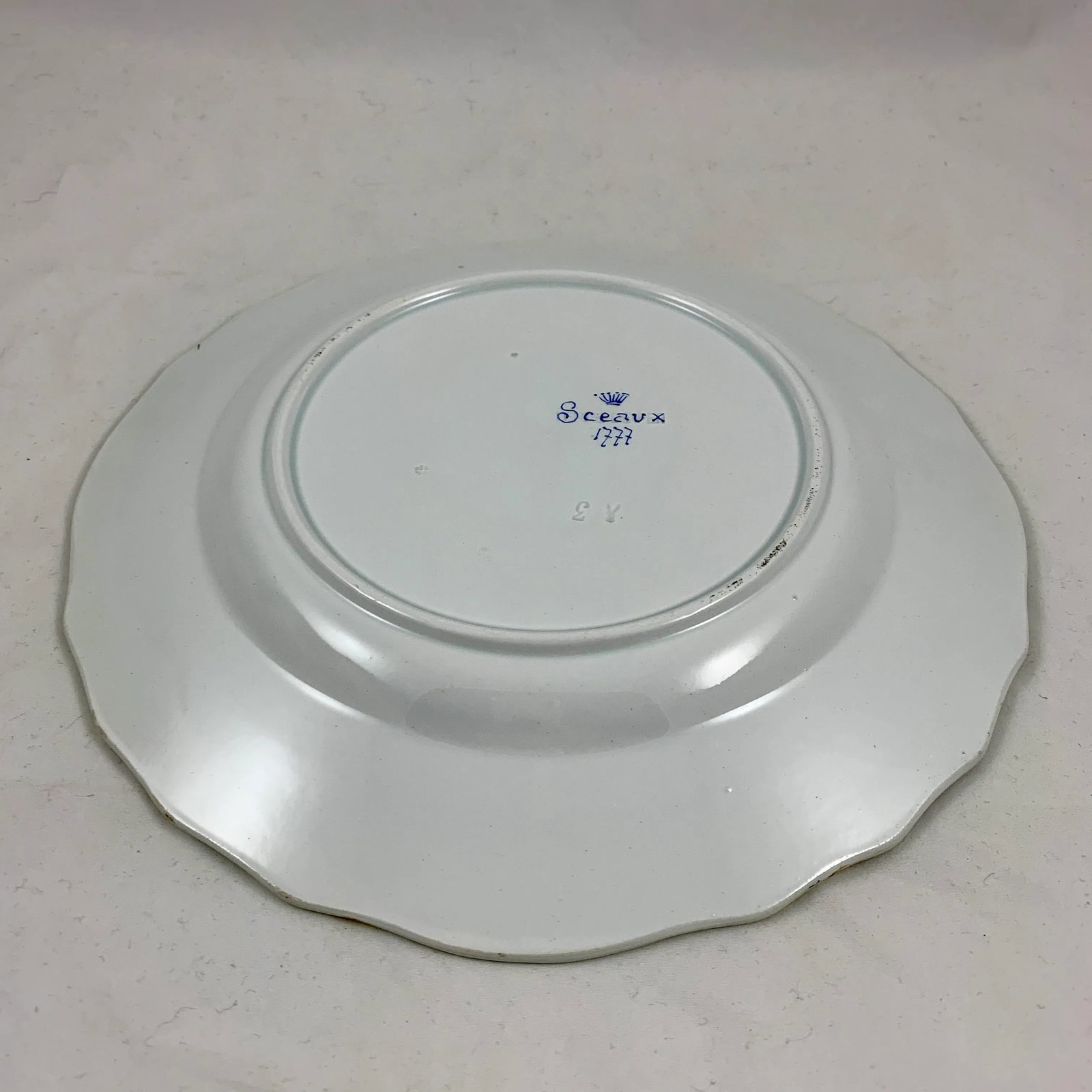 French Faience Hand Painted Romantic Grisaille & Cirage Plates, S/6 - 11