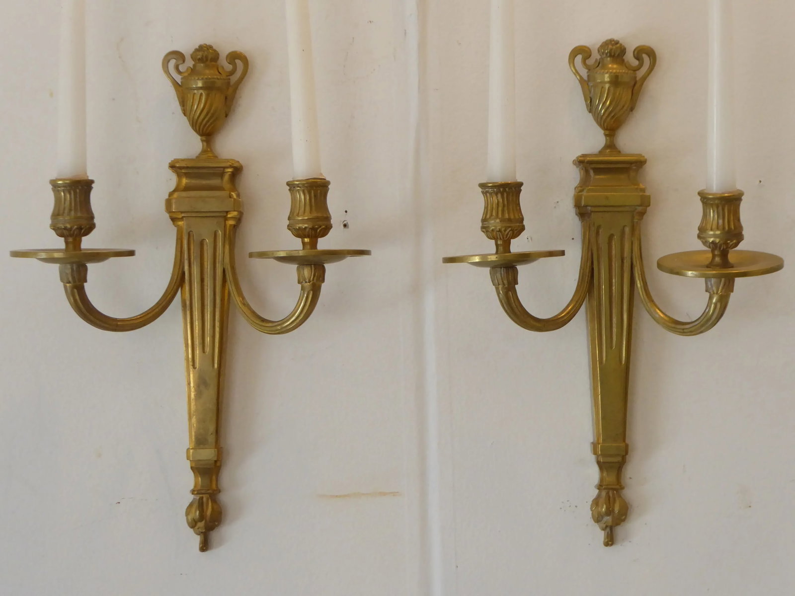 19th Century Louis XVI Style Bronze Sconces - a Pair - 2