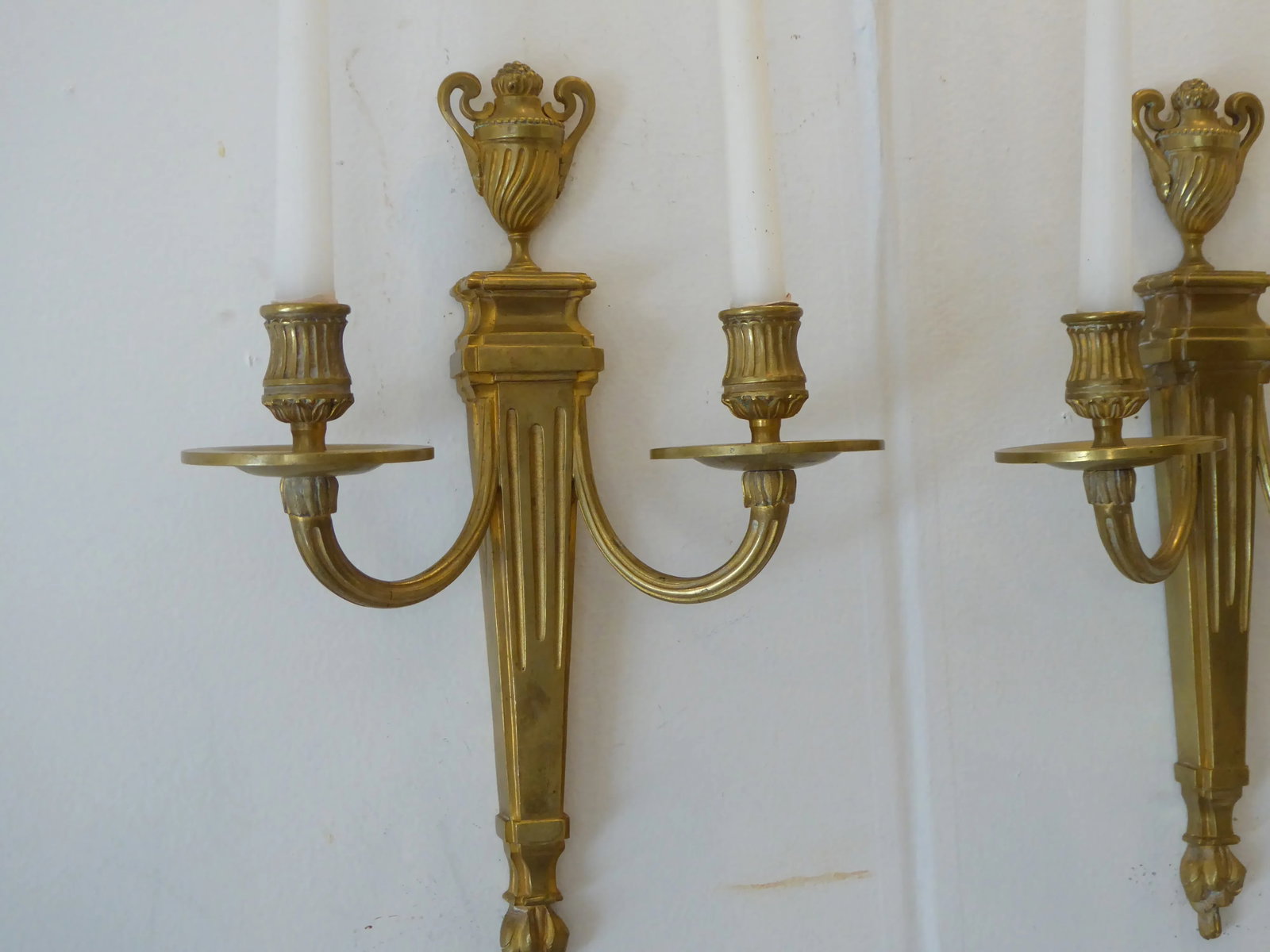 19th Century Louis XVI Style Bronze Sconces - a Pair - 3