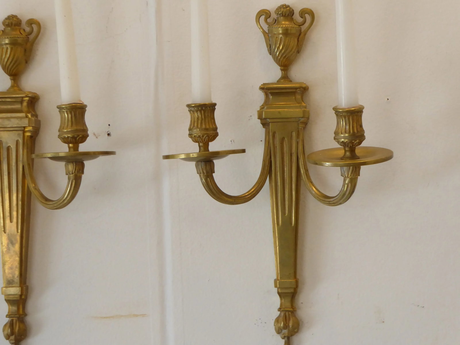 19th Century Louis XVI Style Bronze Sconces - a Pair - 4