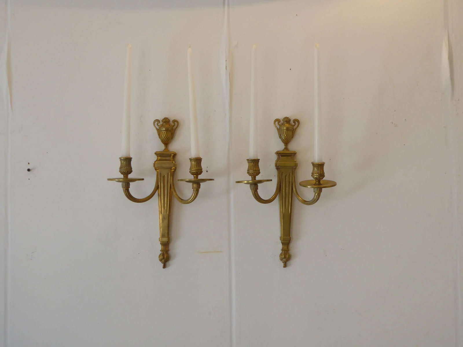 19th Century Louis XVI Style Bronze Sconces - a Pair - 6