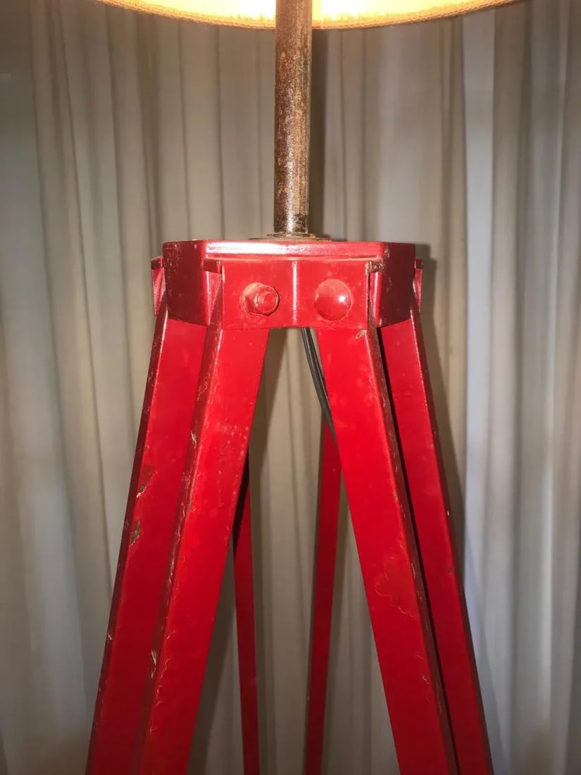 Late 20th Century Repurposed Surveyor's Tripod Floor Lamp - 2