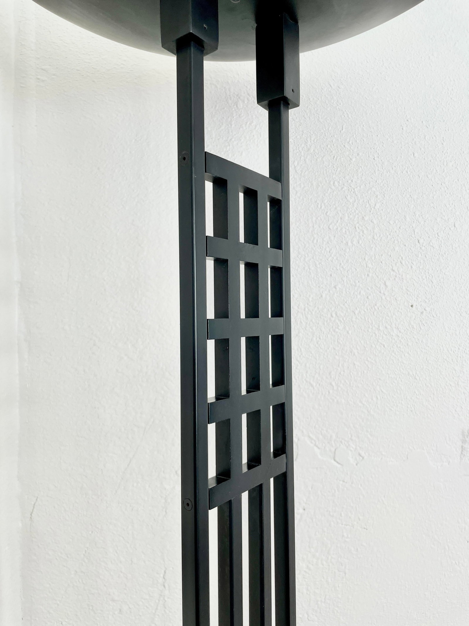 Postmodern 1987 Robert Sonneman for George Kovacs Black Torchiere Floor Lamp - 4