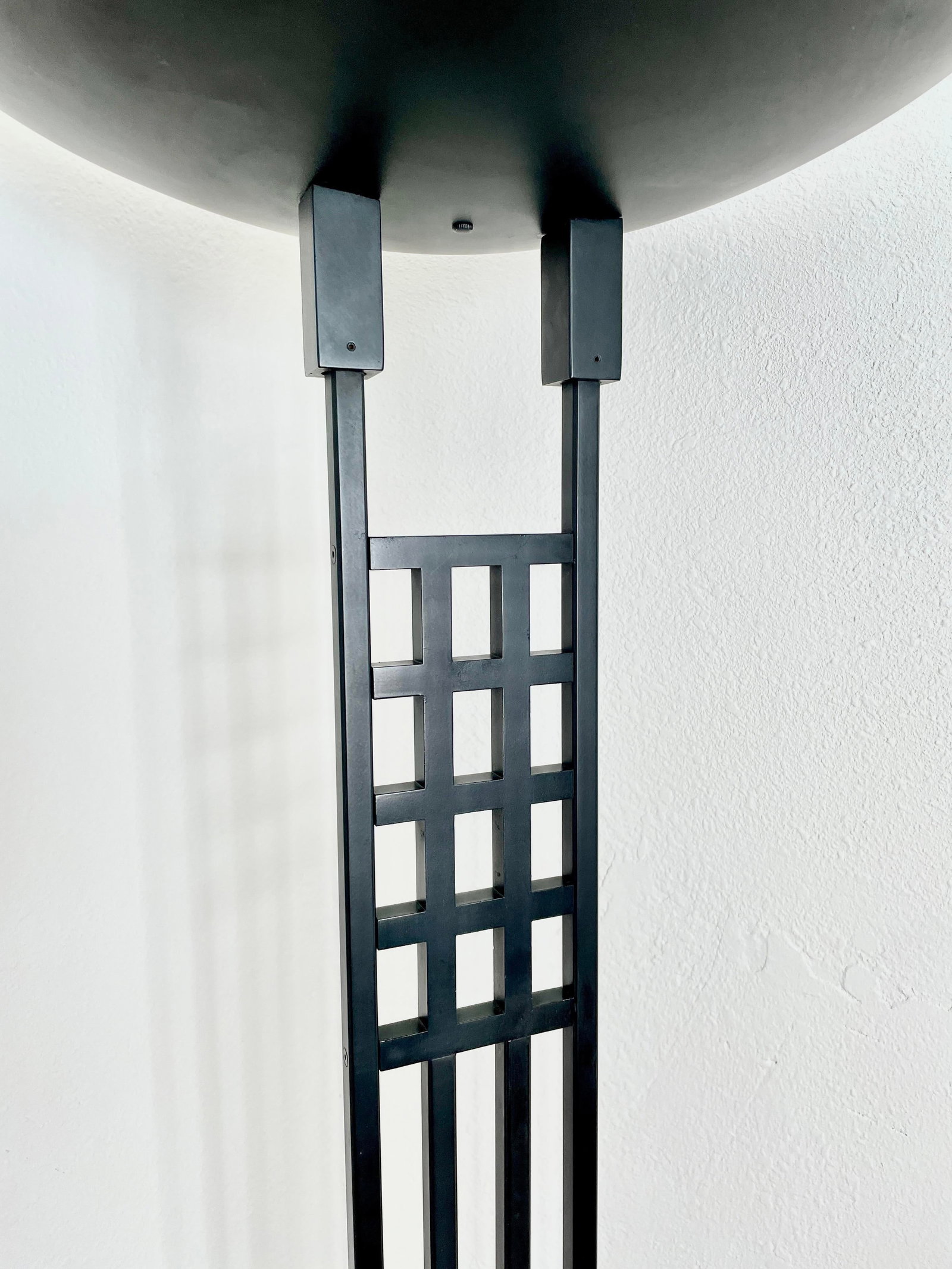 Postmodern 1987 Robert Sonneman for George Kovacs Black Torchiere Floor Lamp - 6