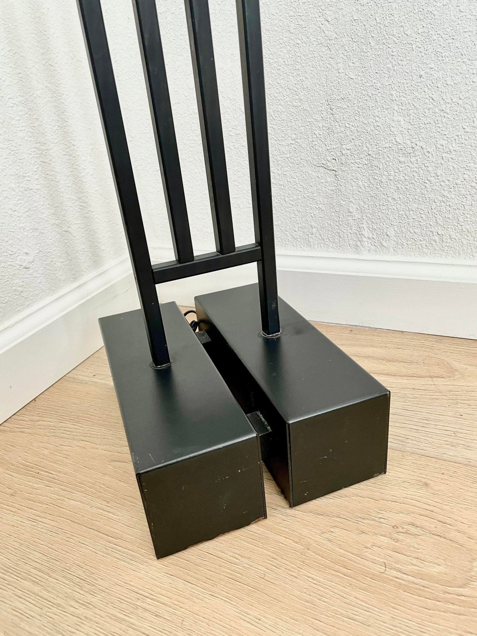 Postmodern 1987 Robert Sonneman for George Kovacs Black Torchiere Floor Lamp - 7