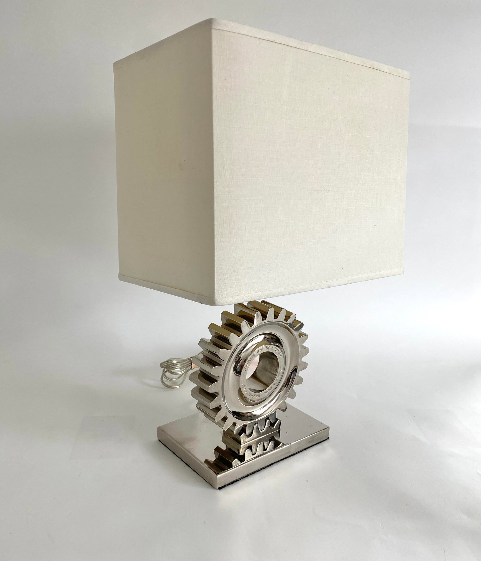 Vintage Ralph Lauren Chrome Gear Table Lamp - 3