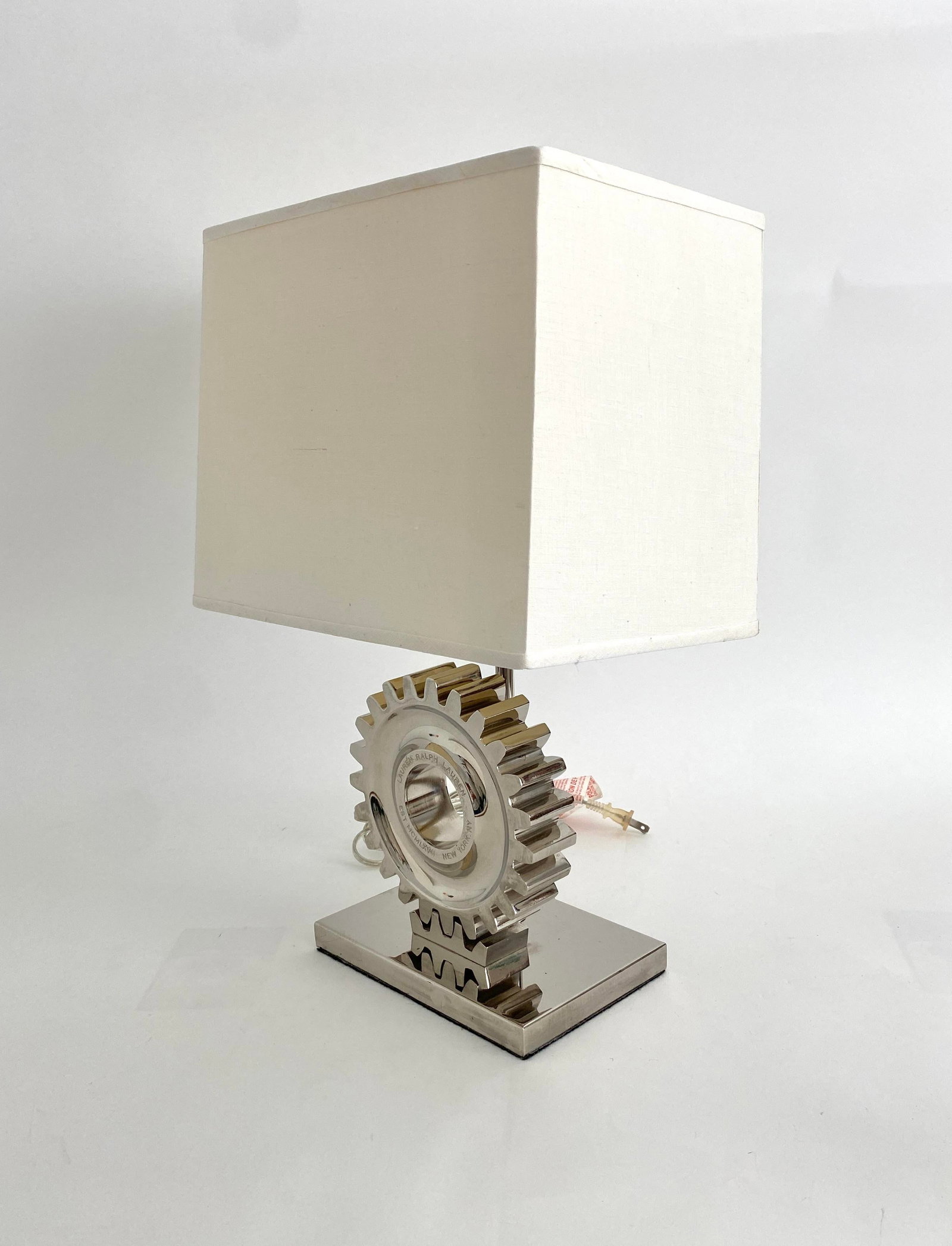 Vintage Ralph Lauren Chrome Gear Table Lamp - 4