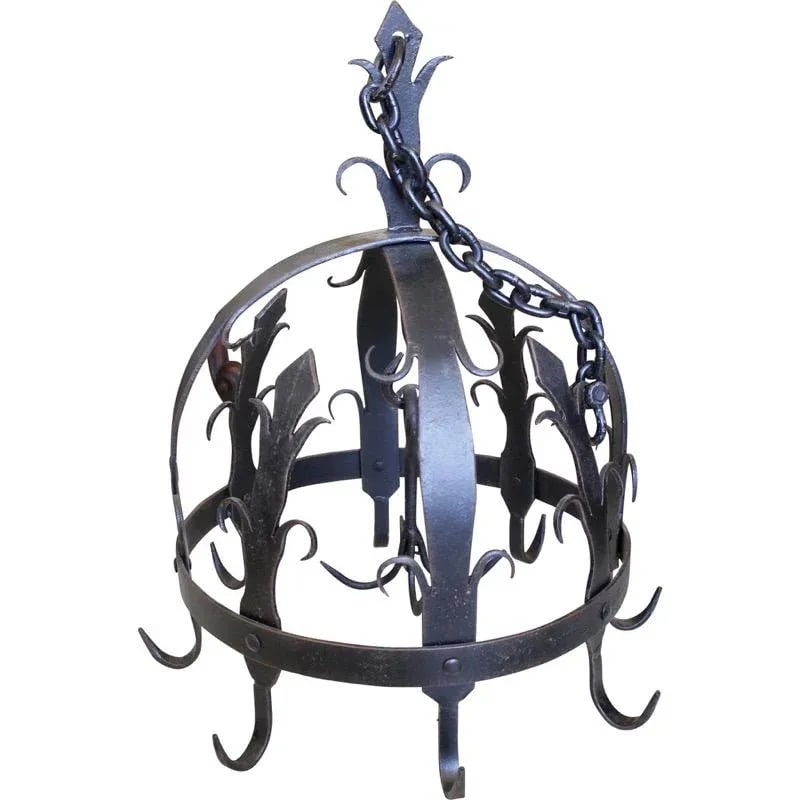 Ornamental Wrought Iron Pot Rack or Herb Drying Rack - 6