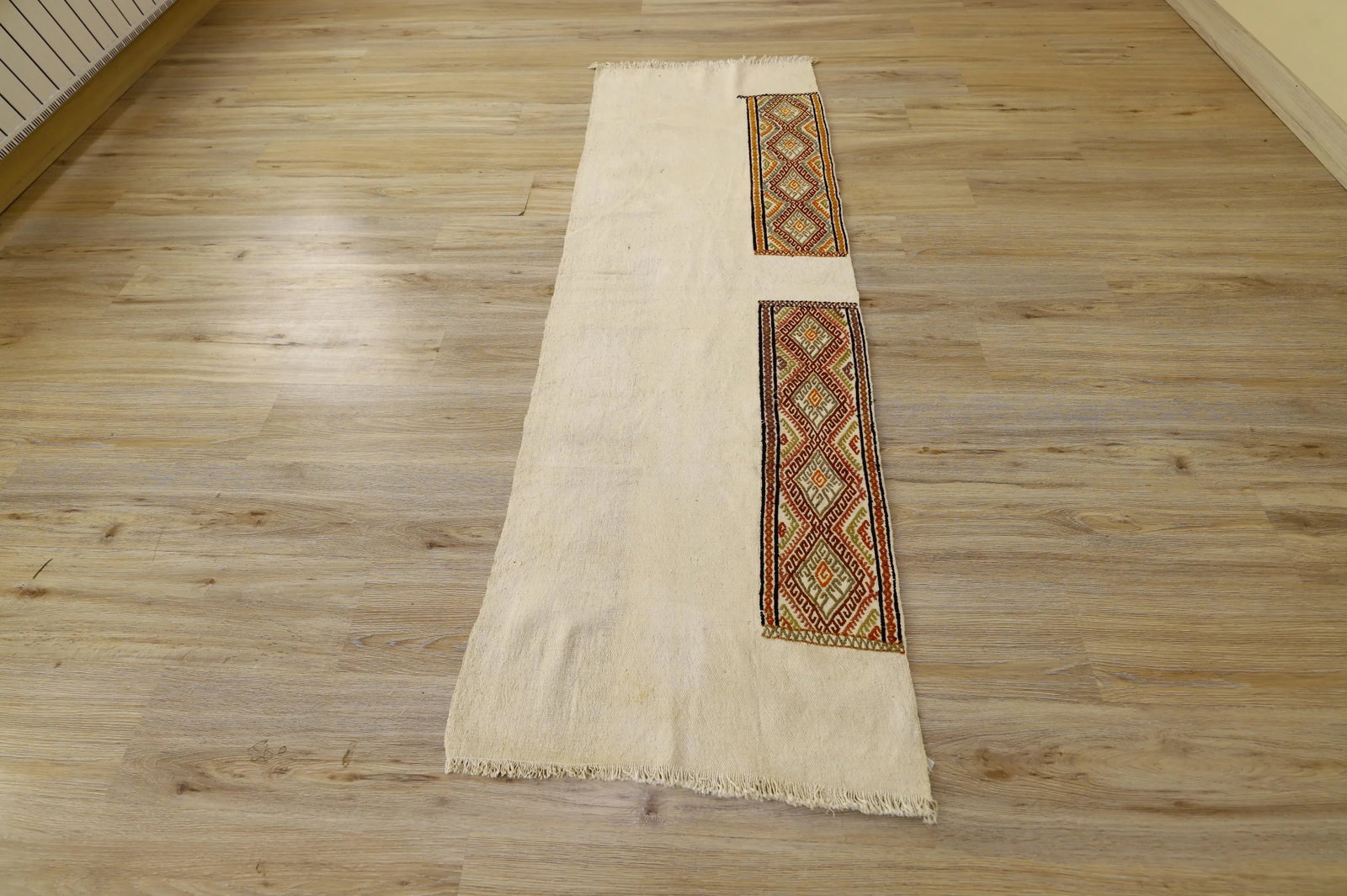 1970s Scandinavian Cream Ethnic Kilim Rug - 13