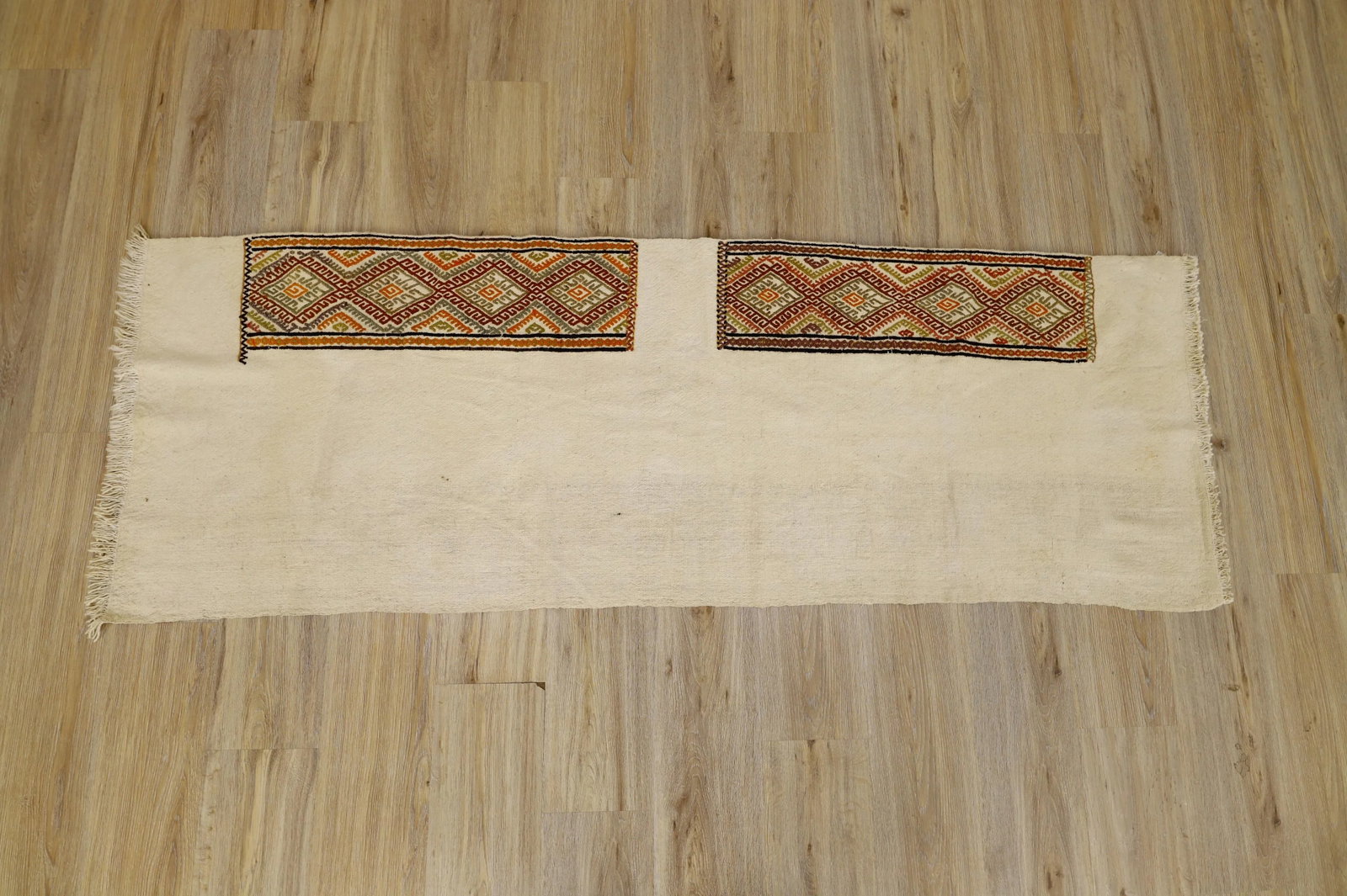 1970s Scandinavian Cream Ethnic Kilim Rug - 4