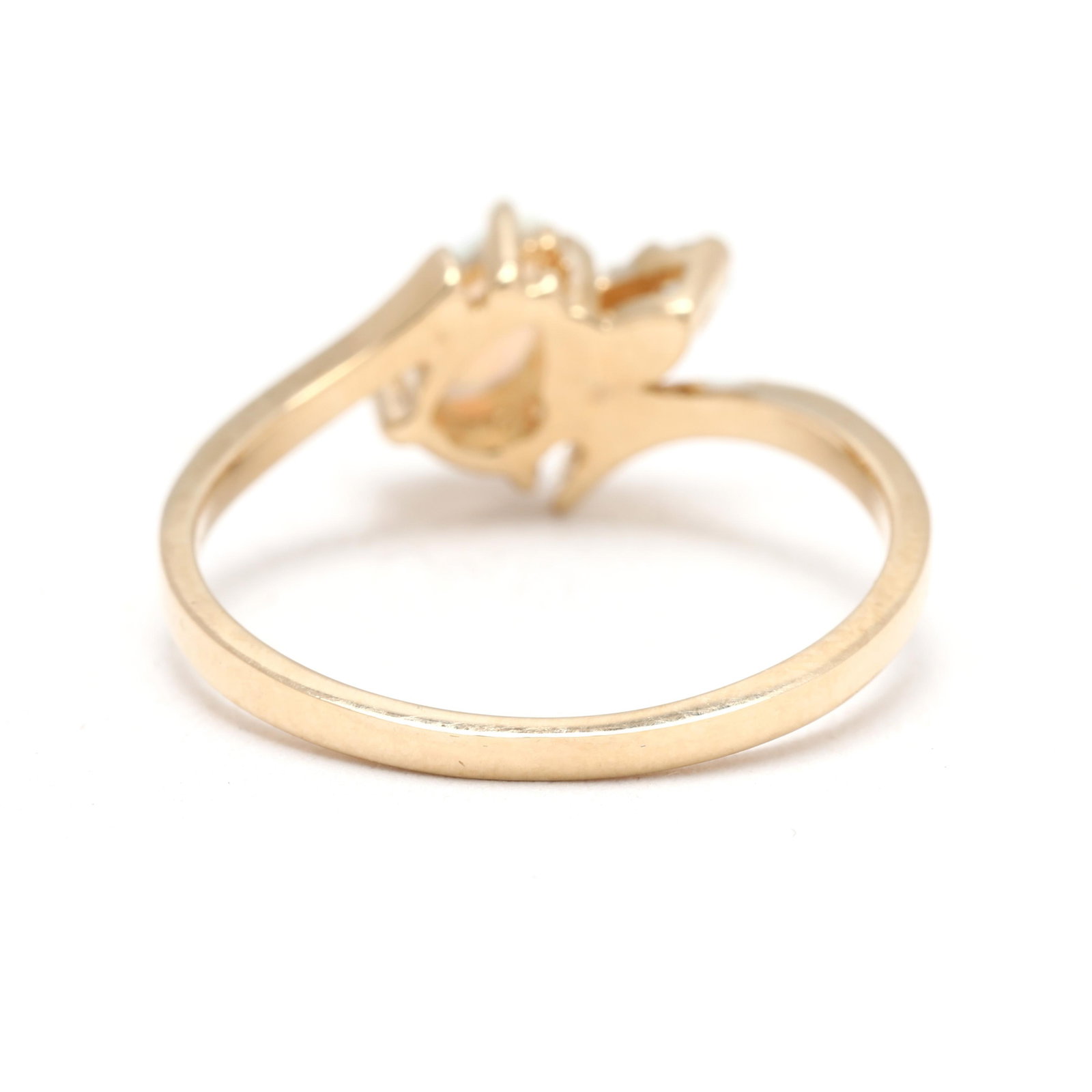 Opal and Diamond Engagement Ring, 14k Yellow Gold, Ring Size 6.5 - 3