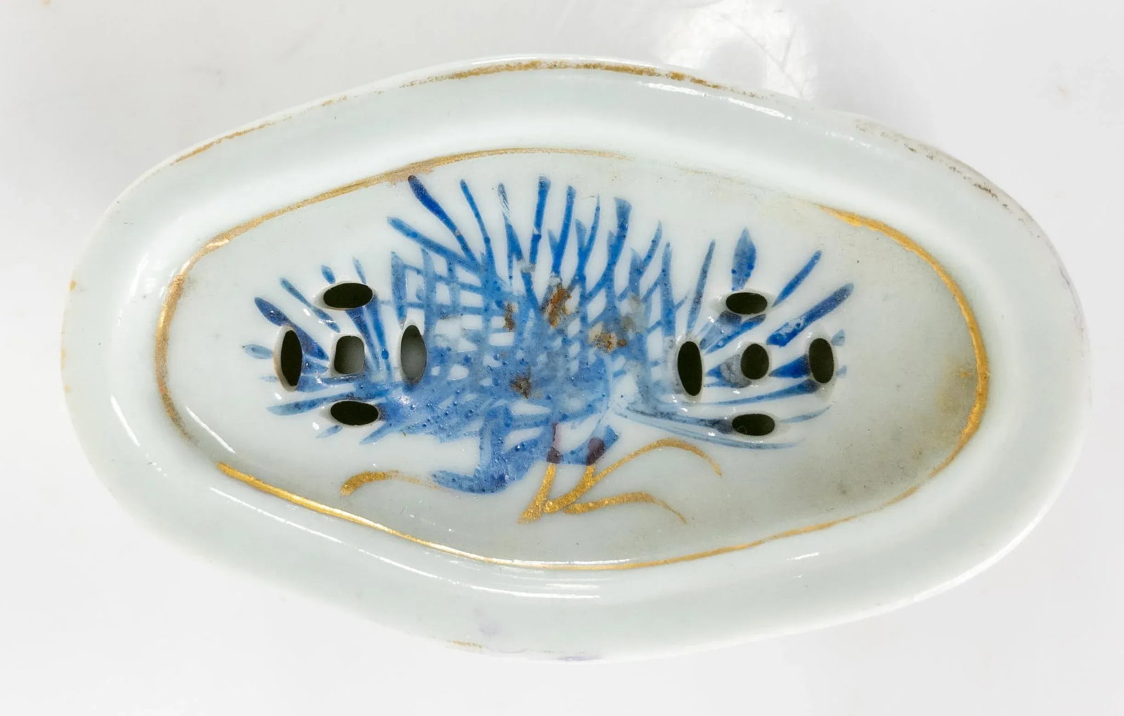 Chinese Porcelain Cricket Cage Box With Crane and Pine Tree - 6