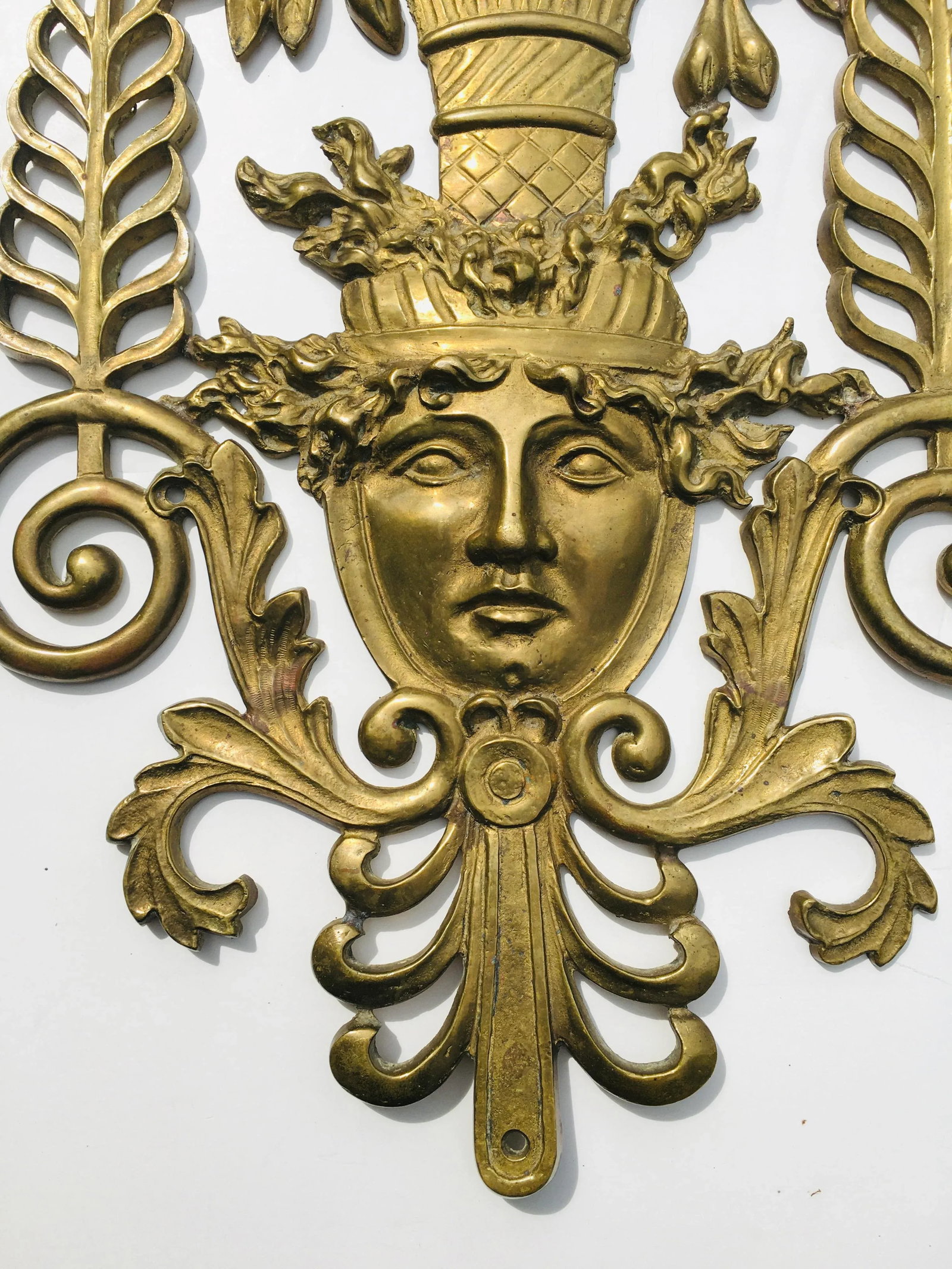 1980s Neoclassical Brass Wall Decoration - 2