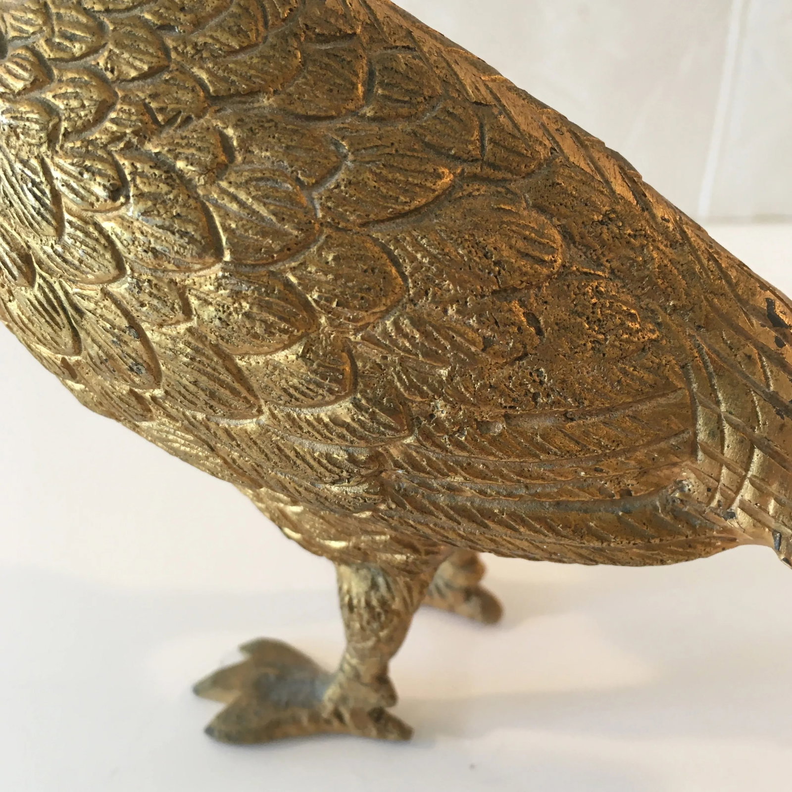 Golden - Finish Metal Bird Sculpture - 4