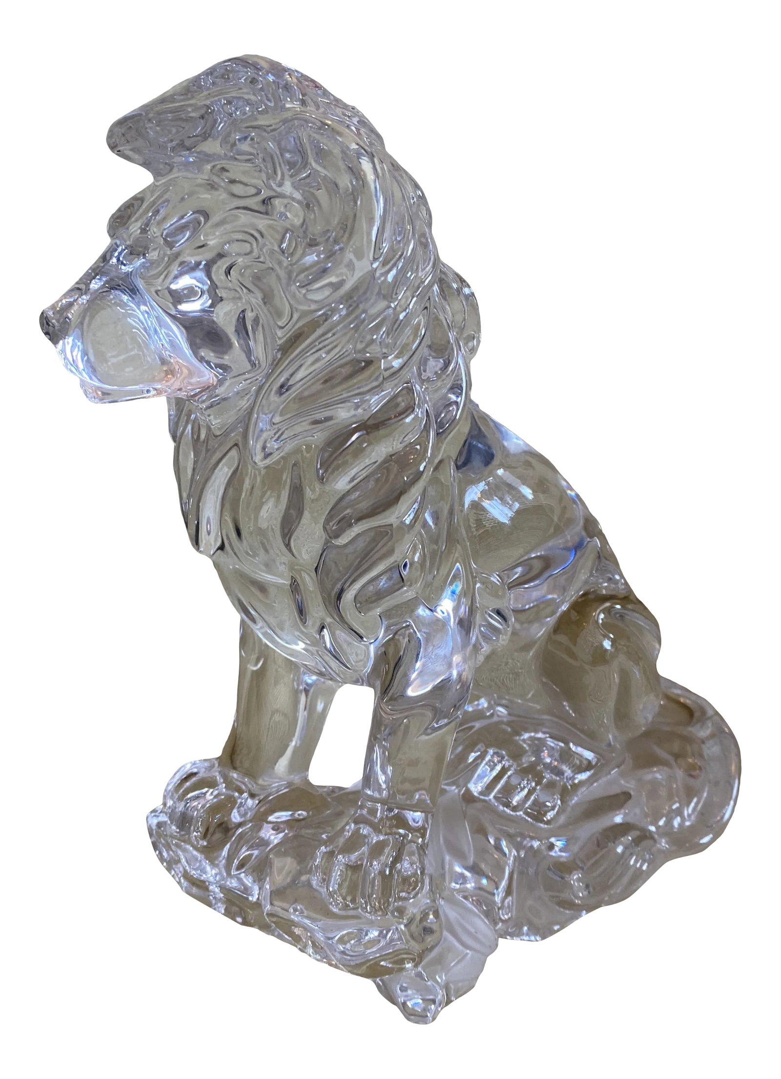 1980s Crystal Lion by Lenox Company: Crystal Lion by the Lenox Company . Made of Fine Crystal this Lion Statue is sure to be Pleasing to the Eye. Condition: Alterations: Original Condition Unaltered Imperfections: Some Imperfections