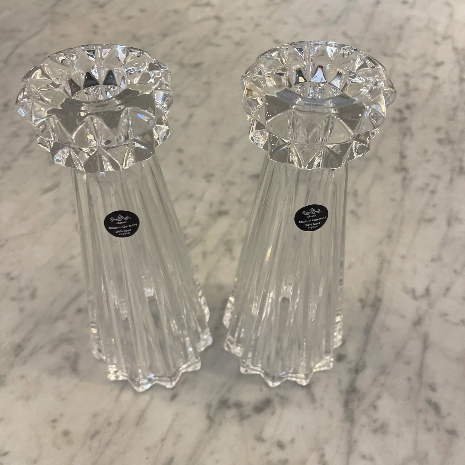 Rosenthal Classic Crystal Fluted Vases, a Pair - 12