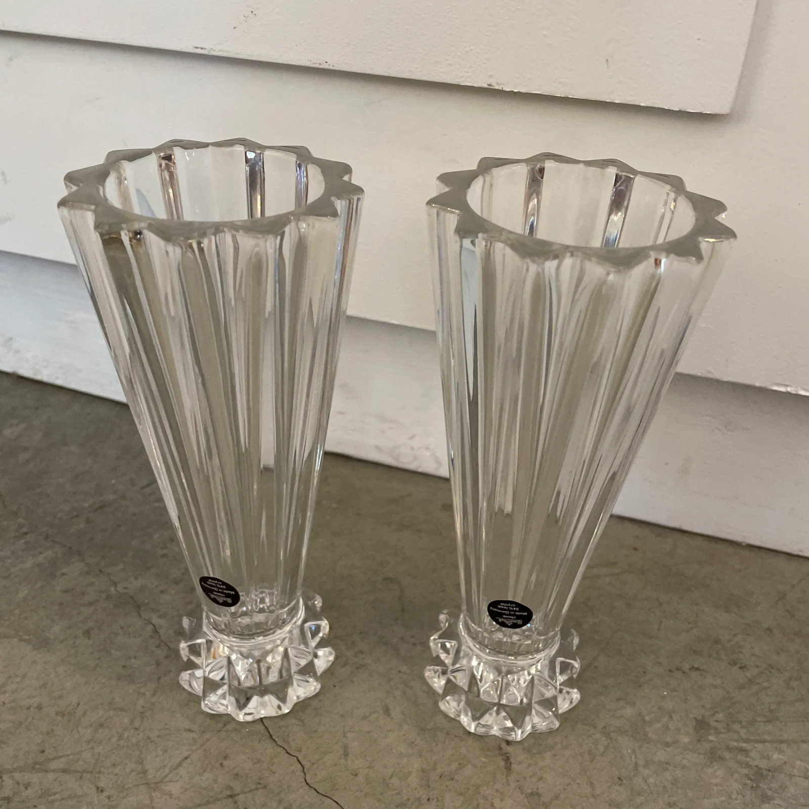 Rosenthal Classic Crystal Fluted Vases, a Pair - 2