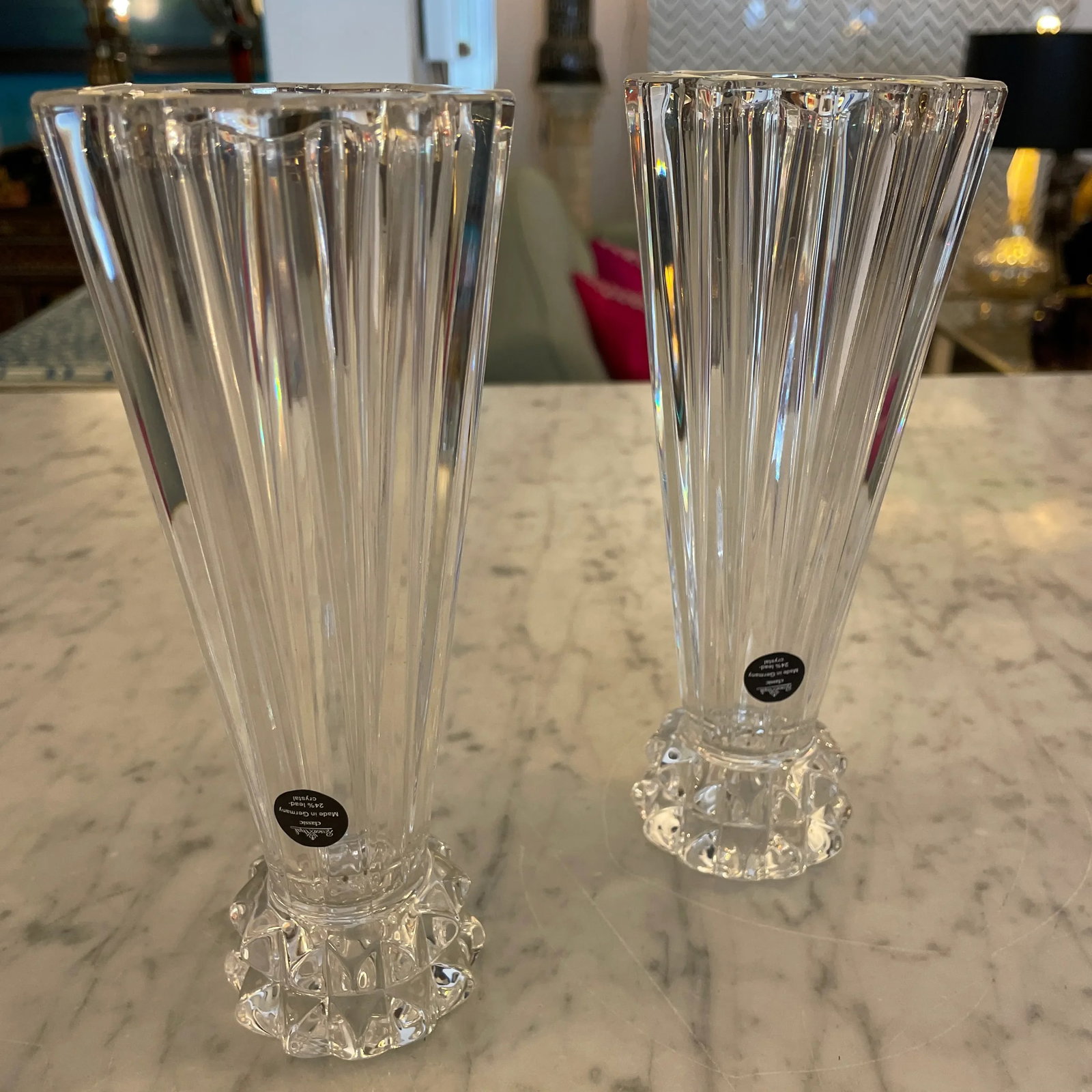 Rosenthal Classic Crystal Fluted Vases, a Pair - 3