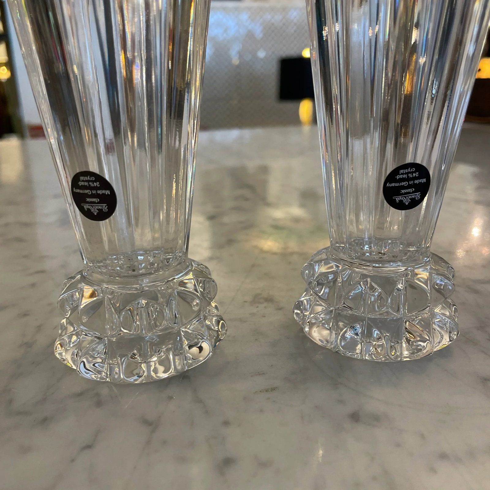 Rosenthal Classic Crystal Fluted Vases, a Pair - 6