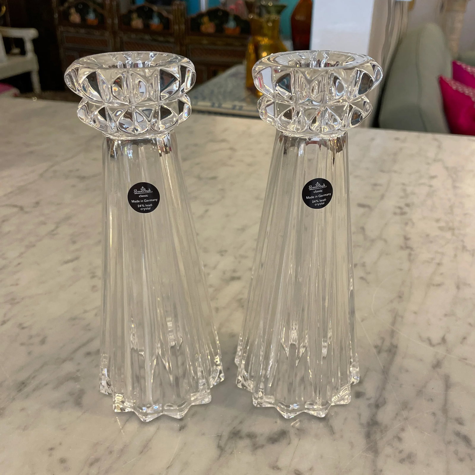 Rosenthal Classic Crystal Fluted Vases, a Pair - 8