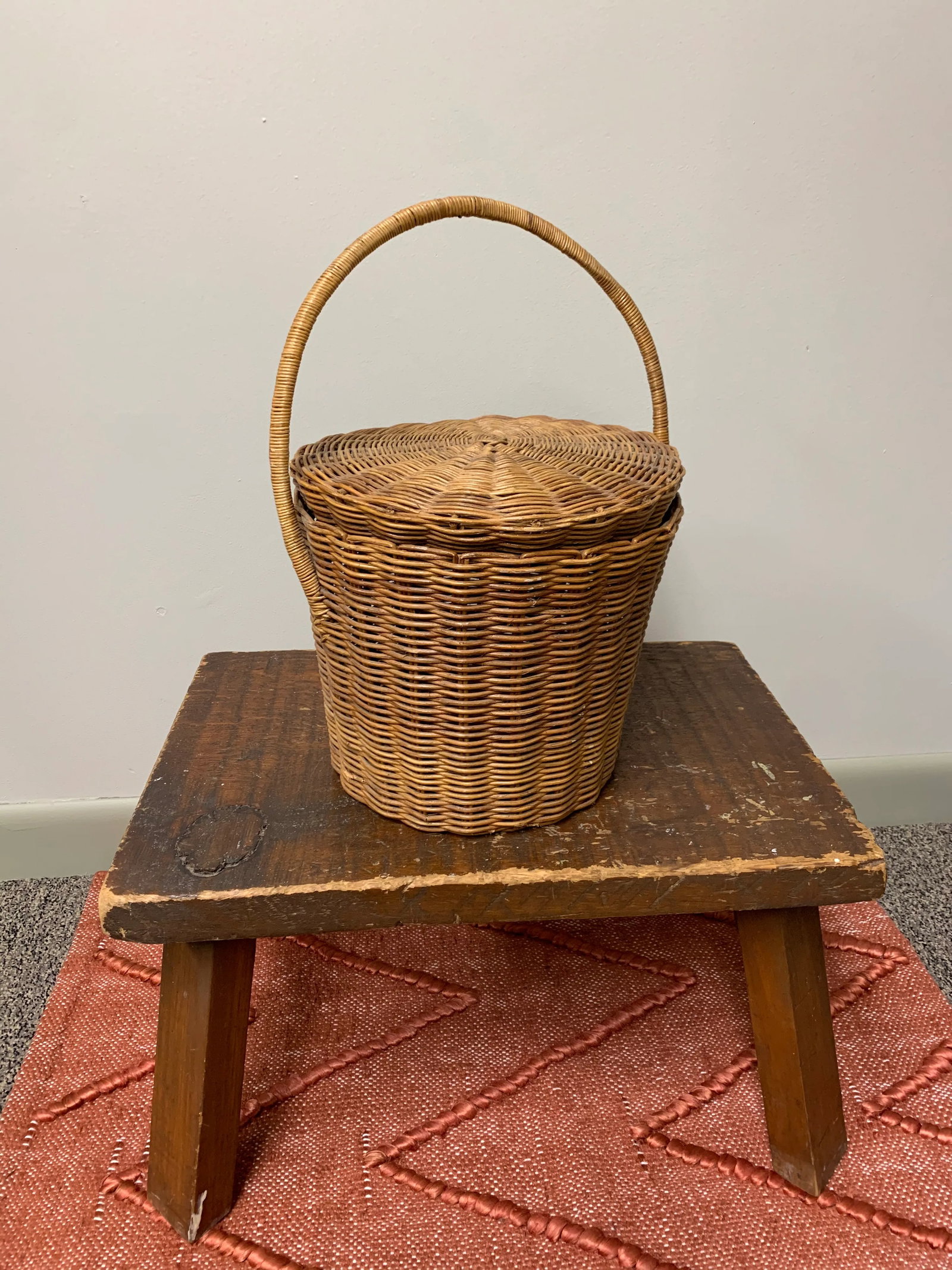 1940s Primitive Wooden Stool/Plant Stand - 10