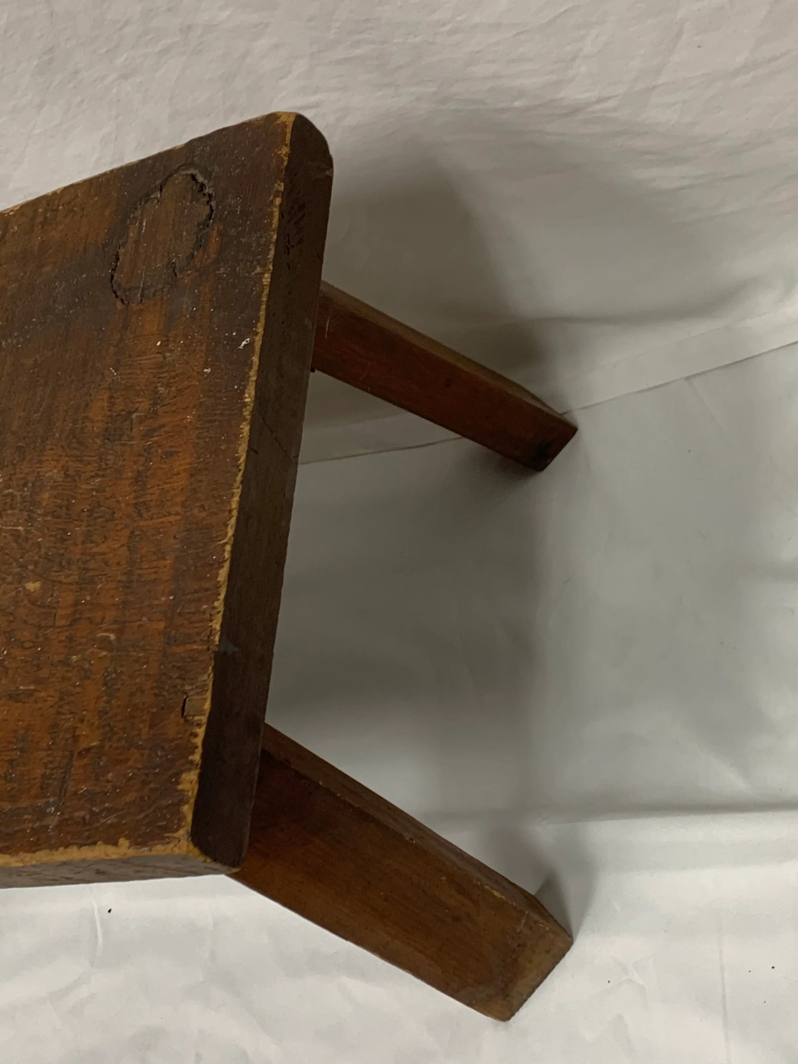 1940s Primitive Wooden Stool/Plant Stand - 2