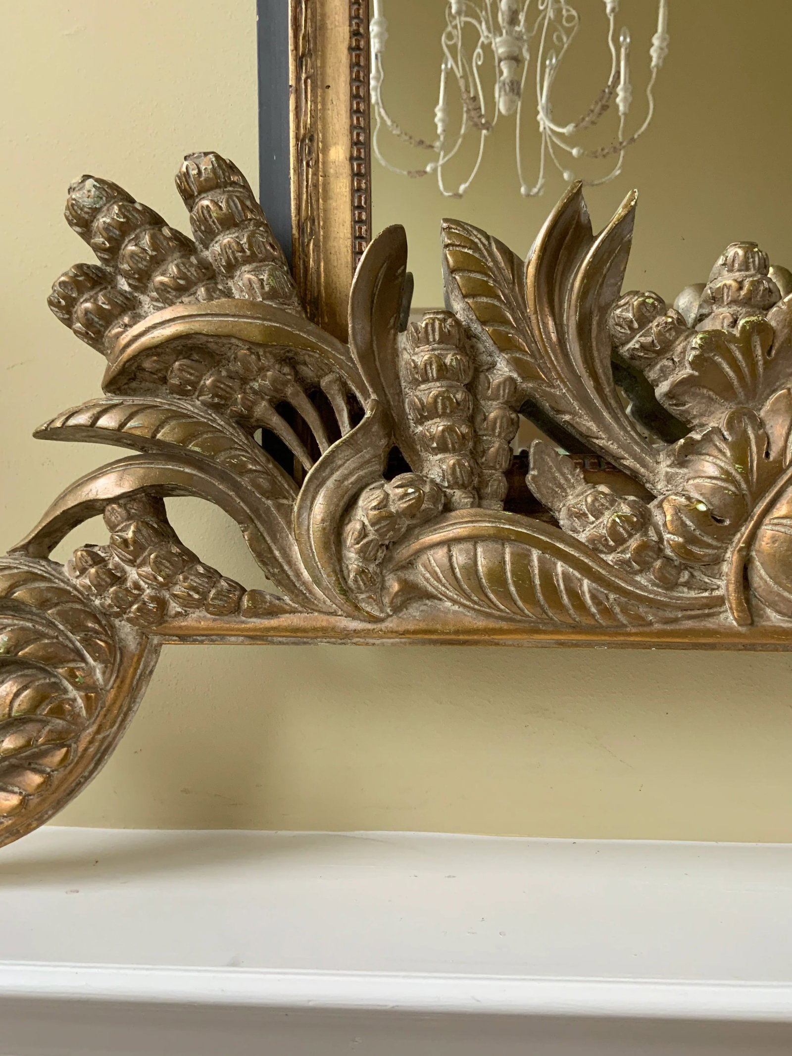 French Vintage Large Architectural Gilt Pediment Overdoor - 4