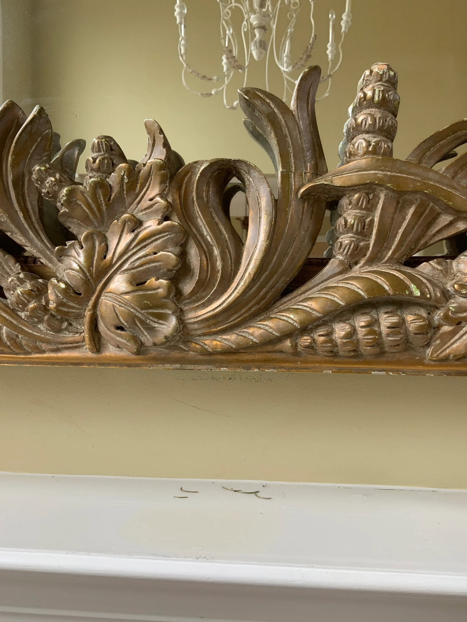 French Vintage Large Architectural Gilt Pediment Overdoor - 5