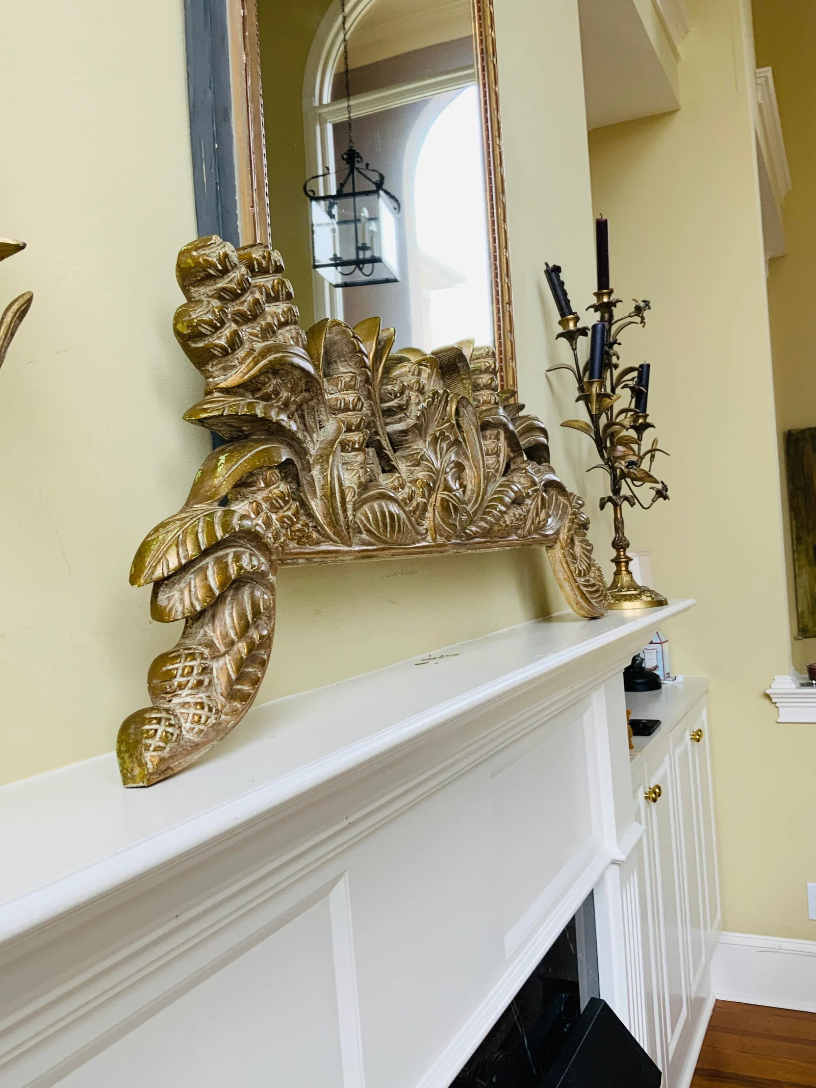 French Vintage Large Architectural Gilt Pediment Overdoor - 6