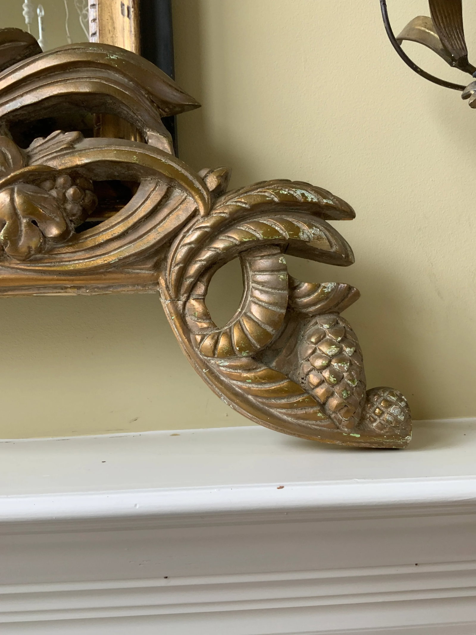 French Vintage Large Architectural Gilt Pediment Overdoor - 7