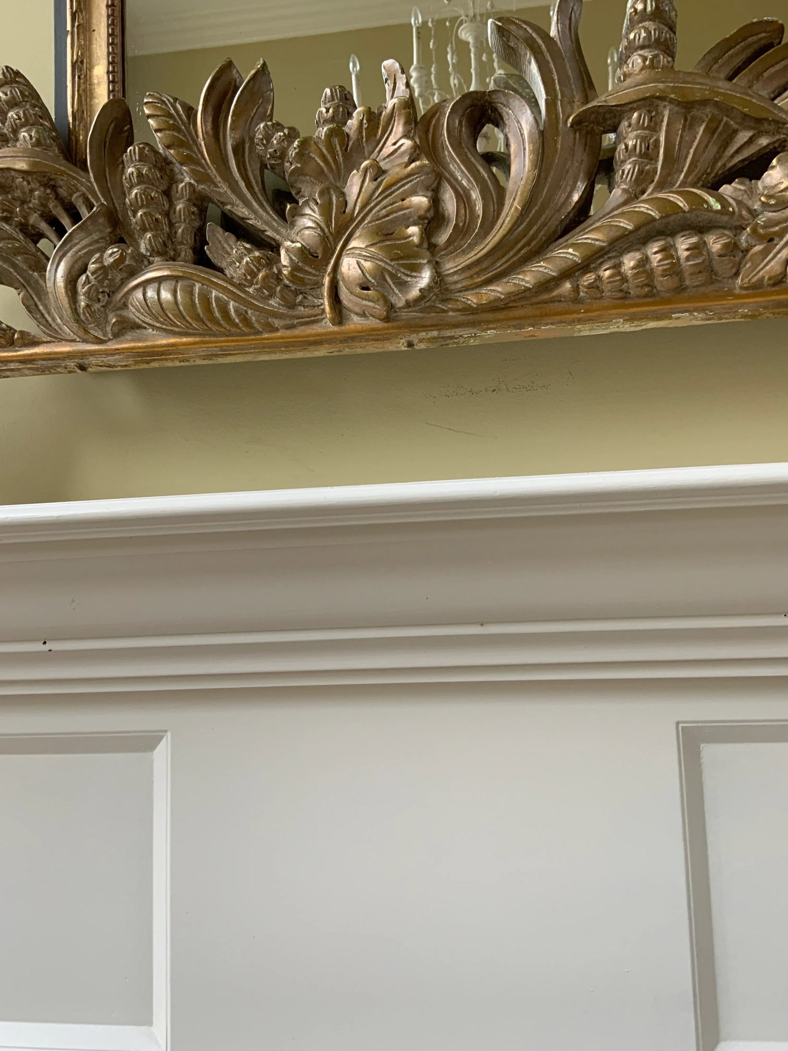 French Vintage Large Architectural Gilt Pediment Overdoor - 8