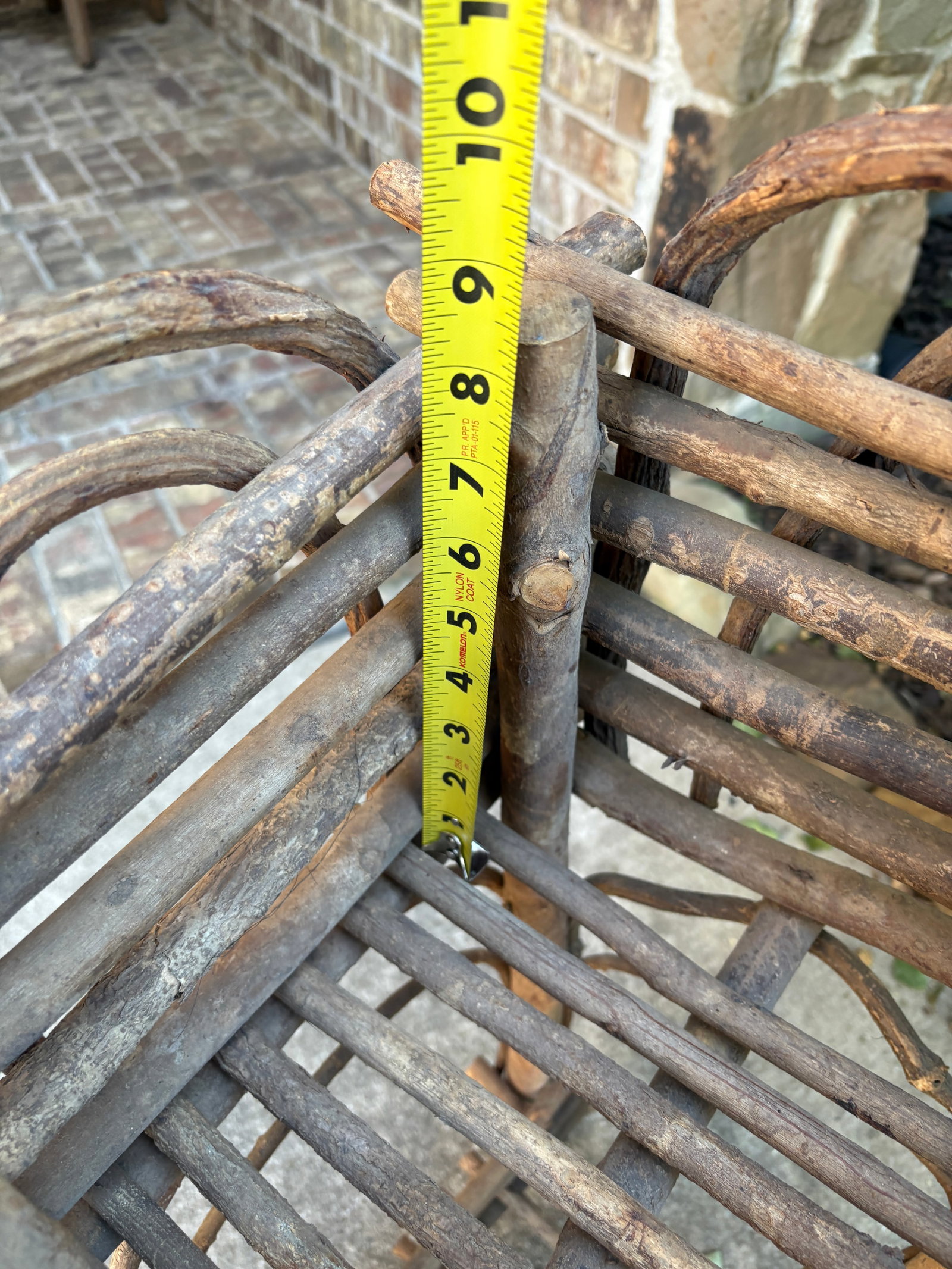(2) Two-Tier Rustic Twig, Bentwood Plant Stand, Vintage Handmade With Willow - 3