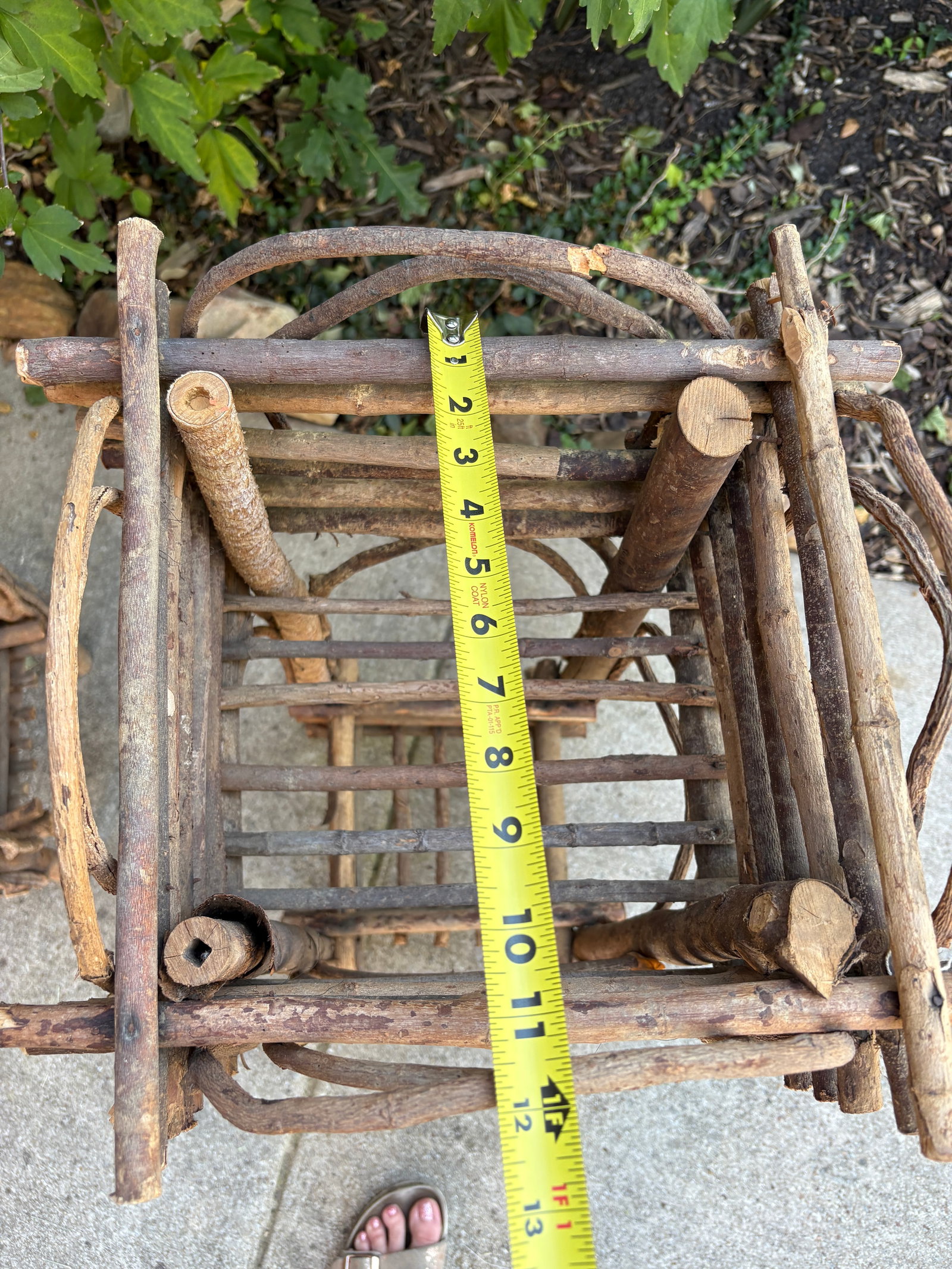 (2) Two-Tier Rustic Twig, Bentwood Plant Stand, Vintage Handmade With Willow - 4