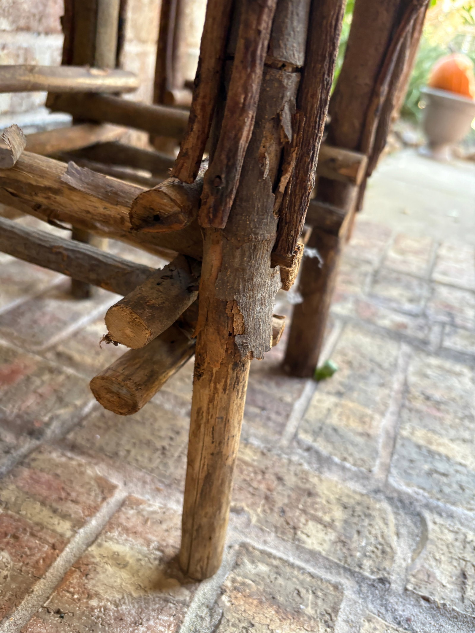 (2) Two-Tier Rustic Twig, Bentwood Plant Stand, Vintage Handmade With Willow - 7