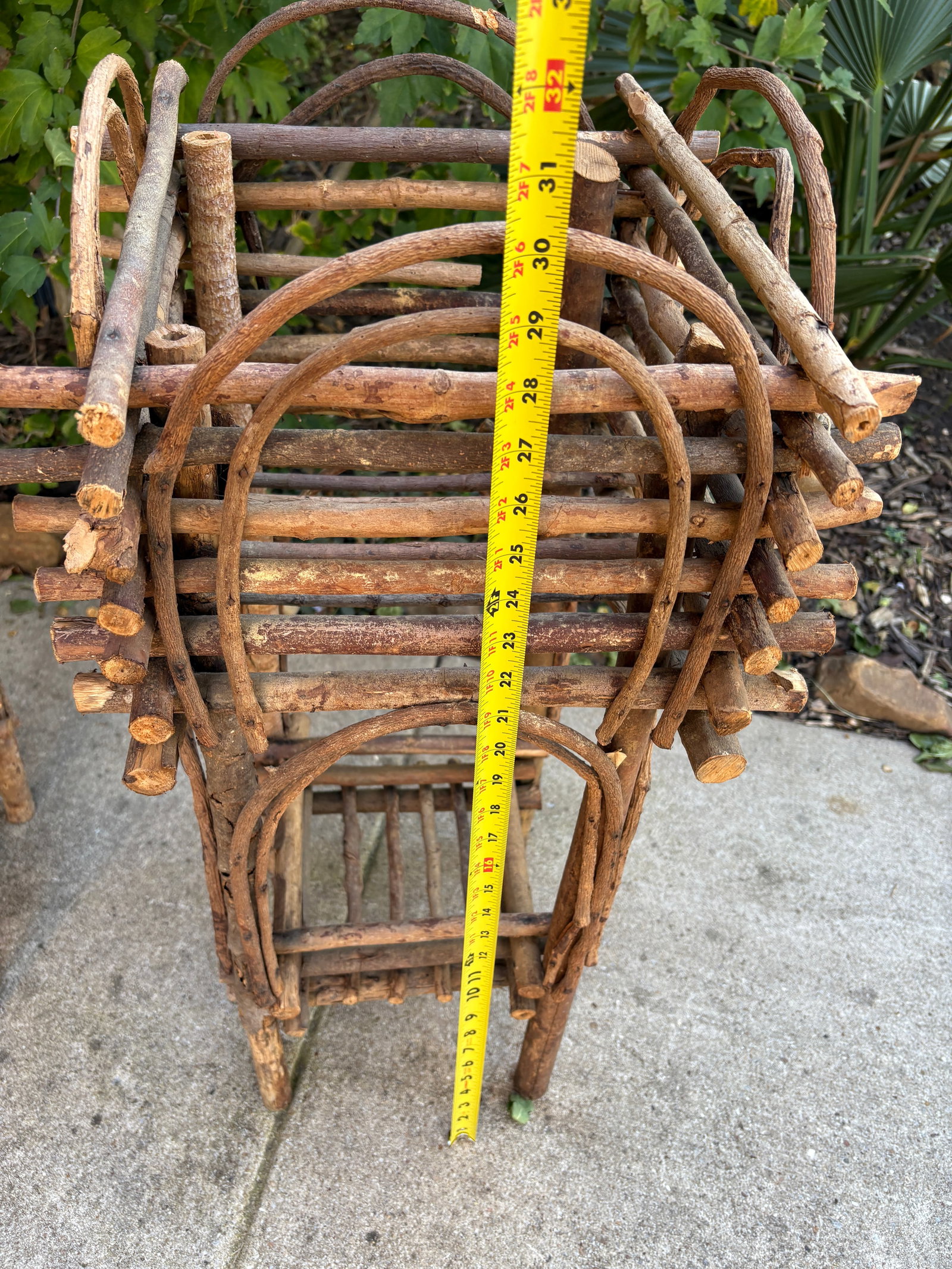 (2) Two-Tier Rustic Twig, Bentwood Plant Stand, Vintage Handmade With Willow - 9