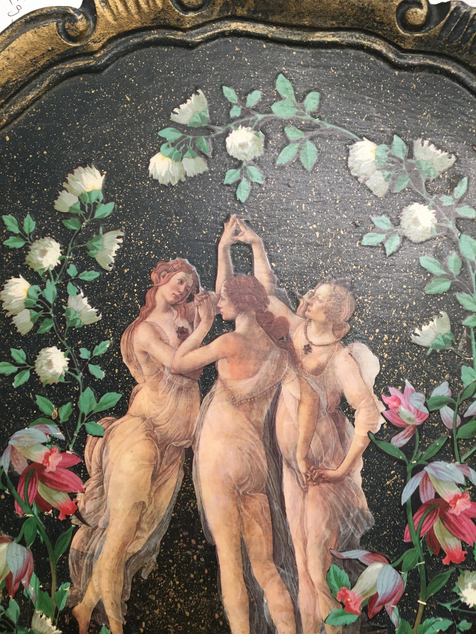 1980s Decoupage of the Three Graces - 4
