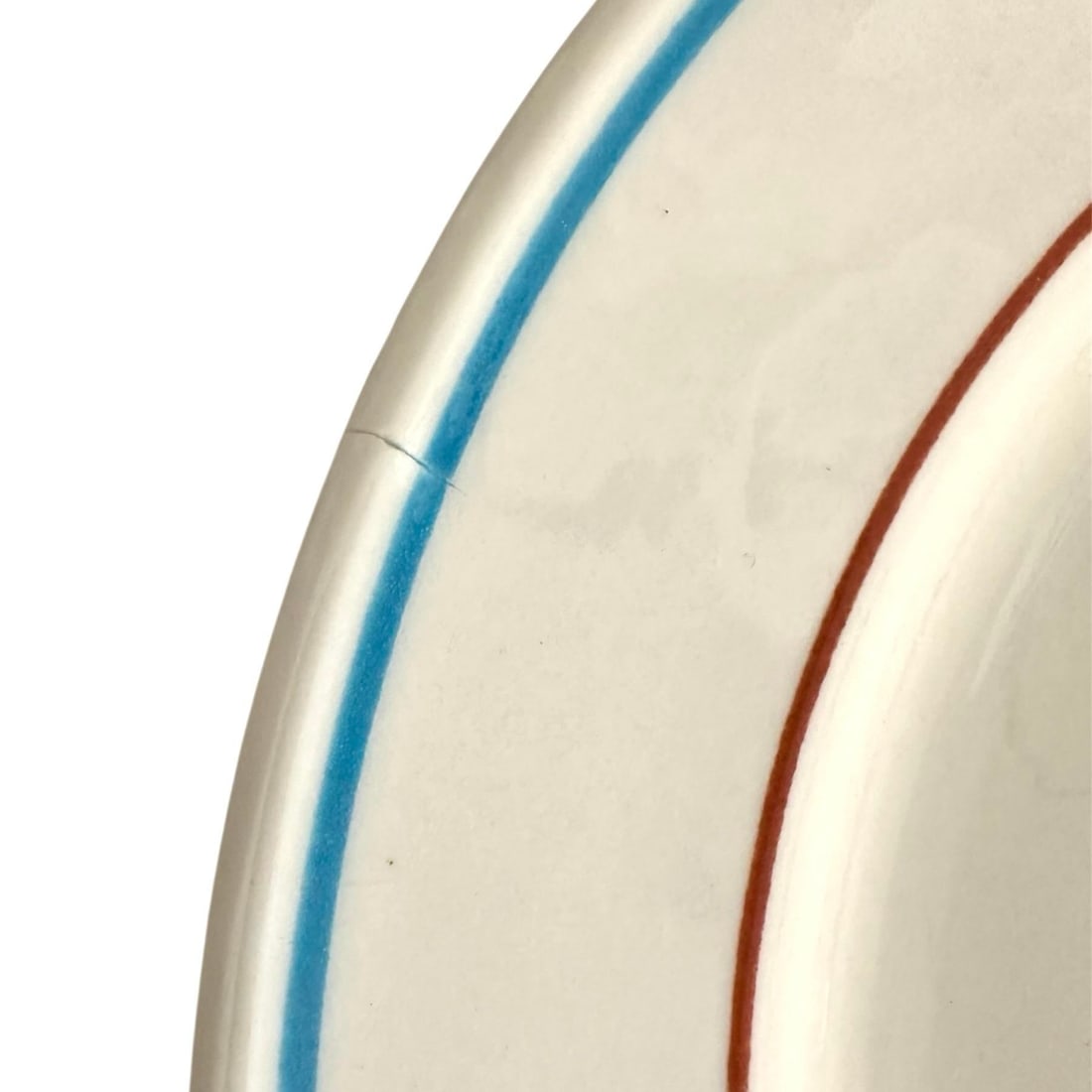Vintage Lamberton Sterling Butterfly Plates With Banded Details in Orange and Blue, a Set of 8 - 6