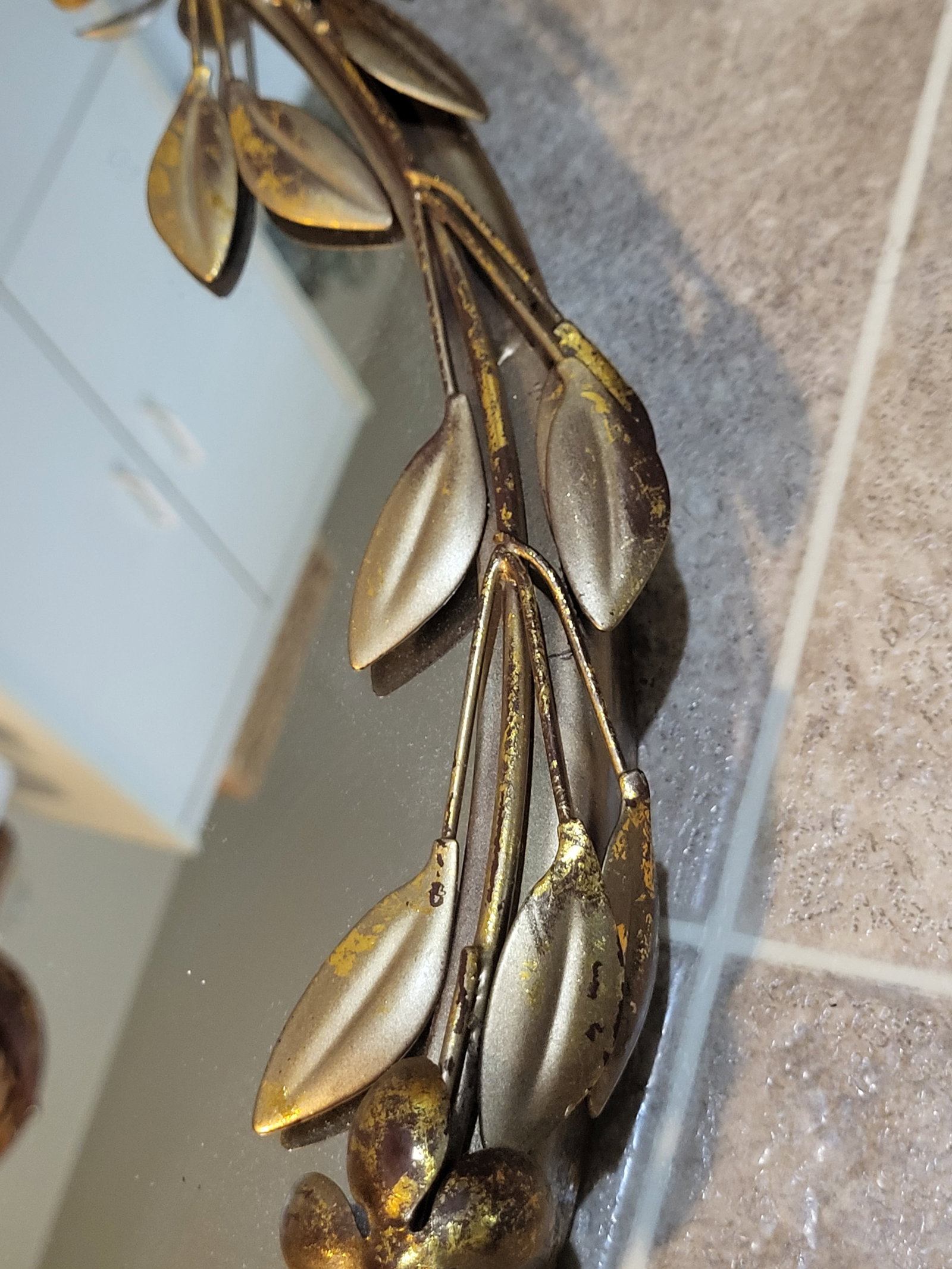 Hollywood Regency Style Vintage Wall Mirror With Weeping Gold - 2