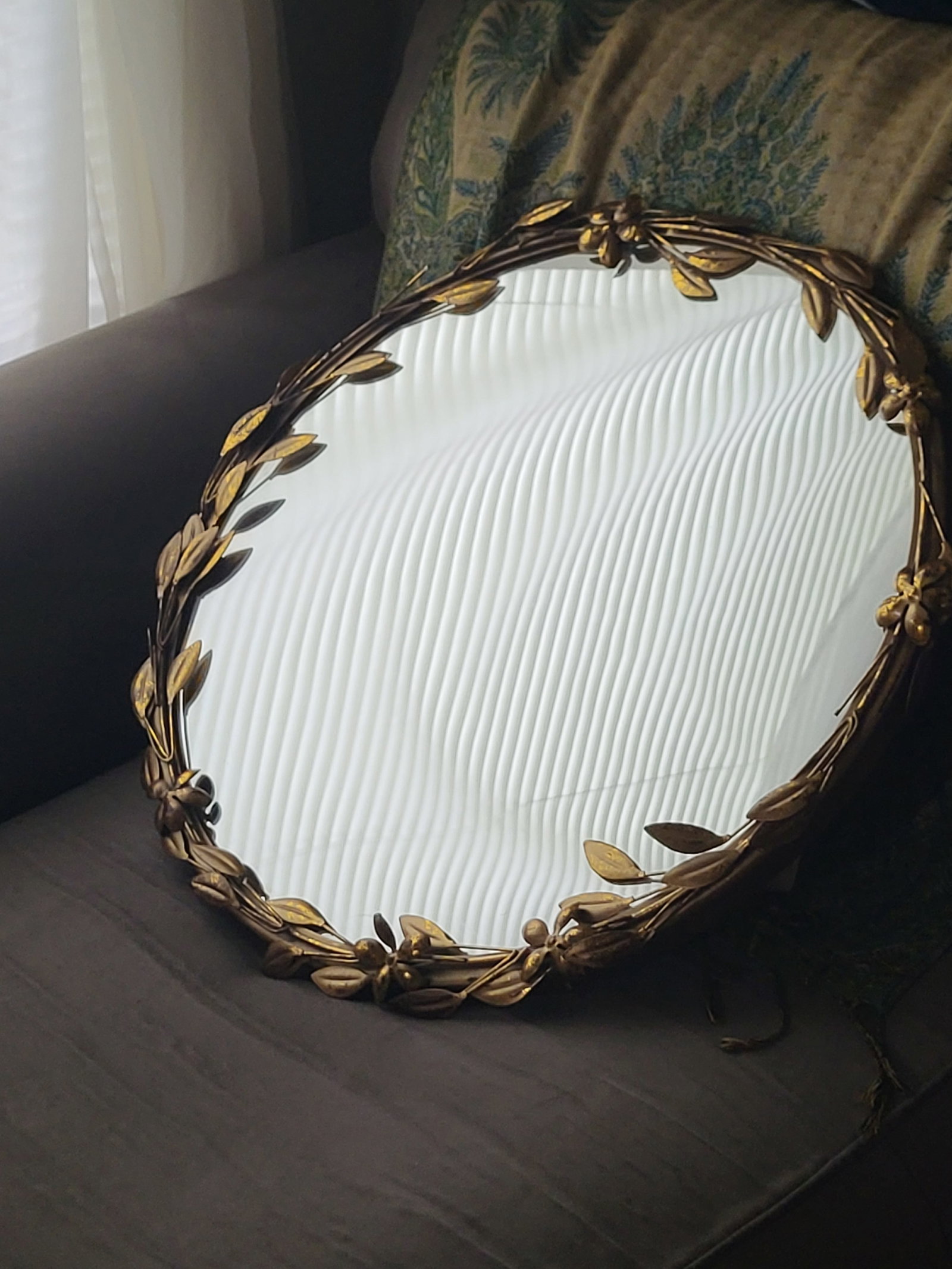 Hollywood Regency Style Vintage Wall Mirror With Weeping Gold - 5