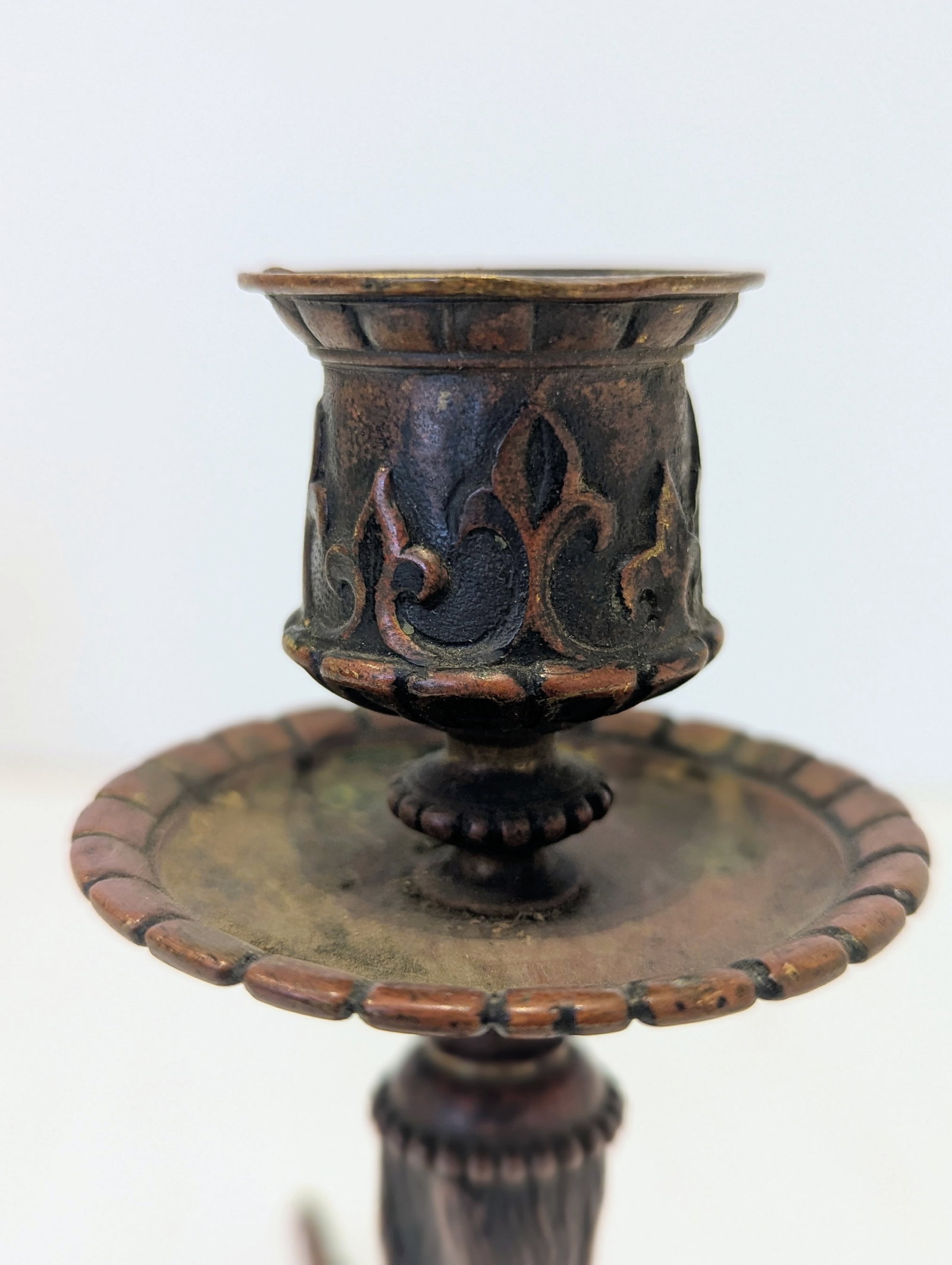 Mid-Century Bronze Bird-Leg Candlestick, Gothic Revival Style - 5
