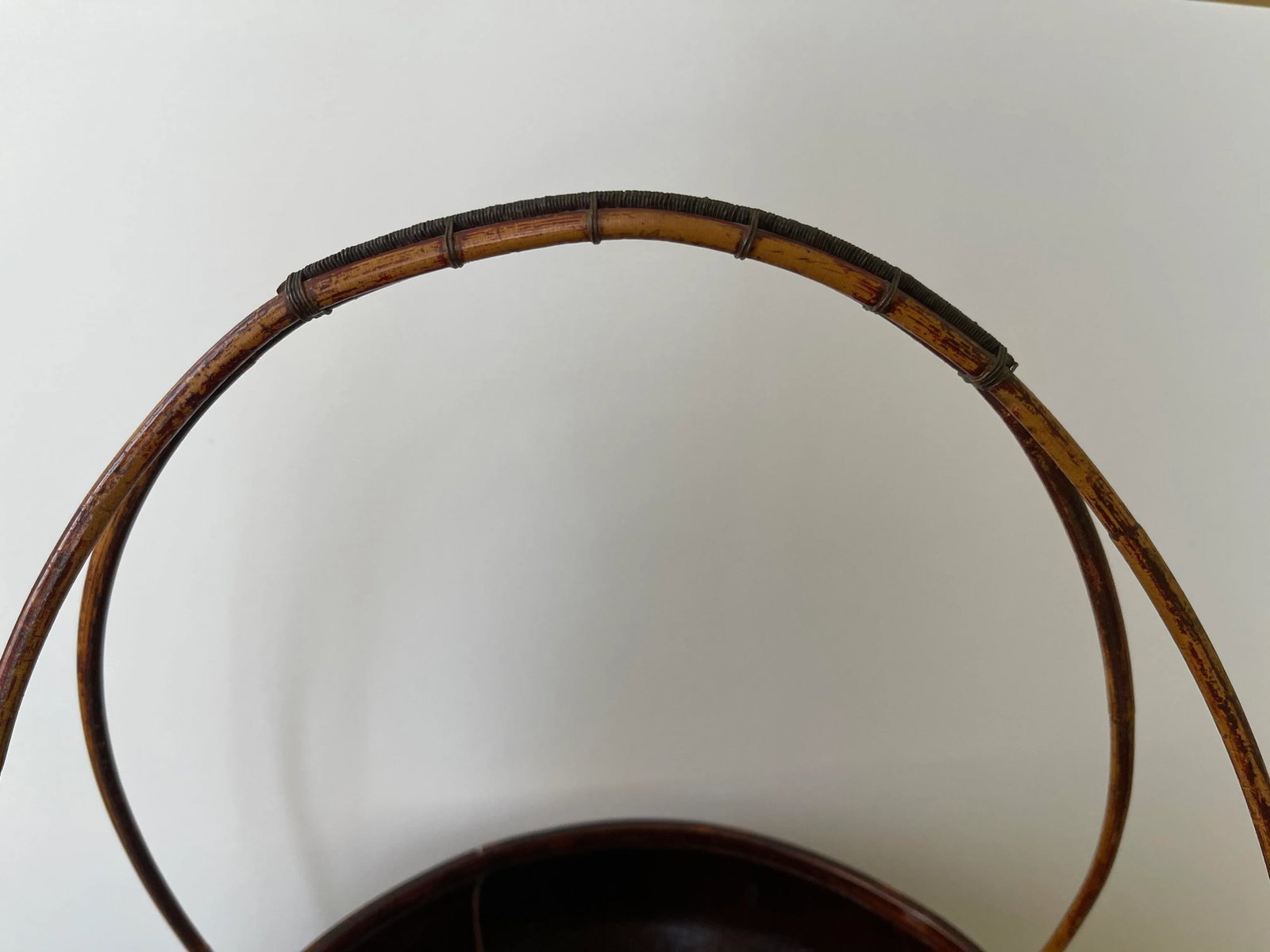 Antique Mid 19th Century Chinese Hand Carved Wooden Basket - 6