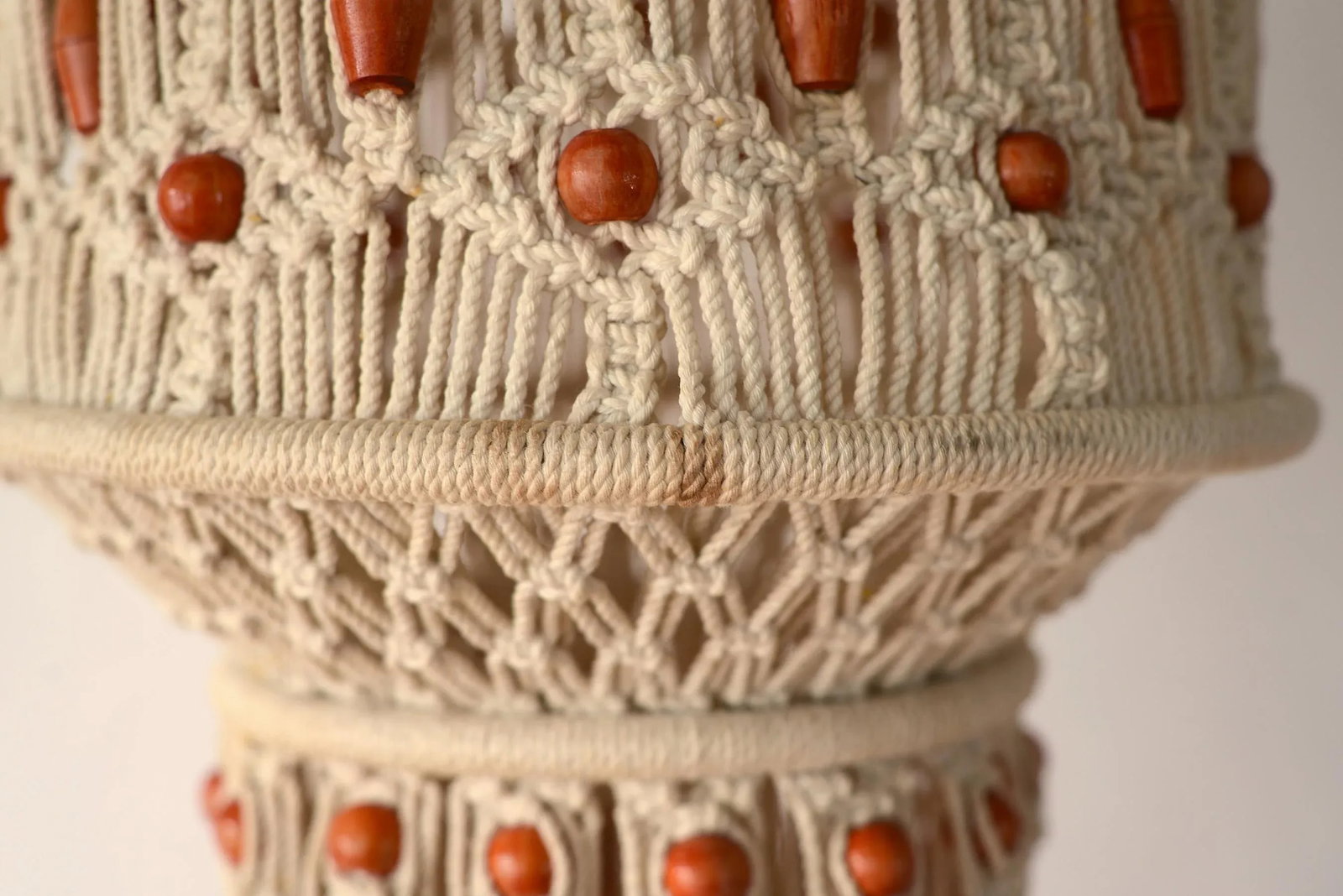 1970s Large Boho Hanging Beaded Macrame Mobile Sculpture - 10