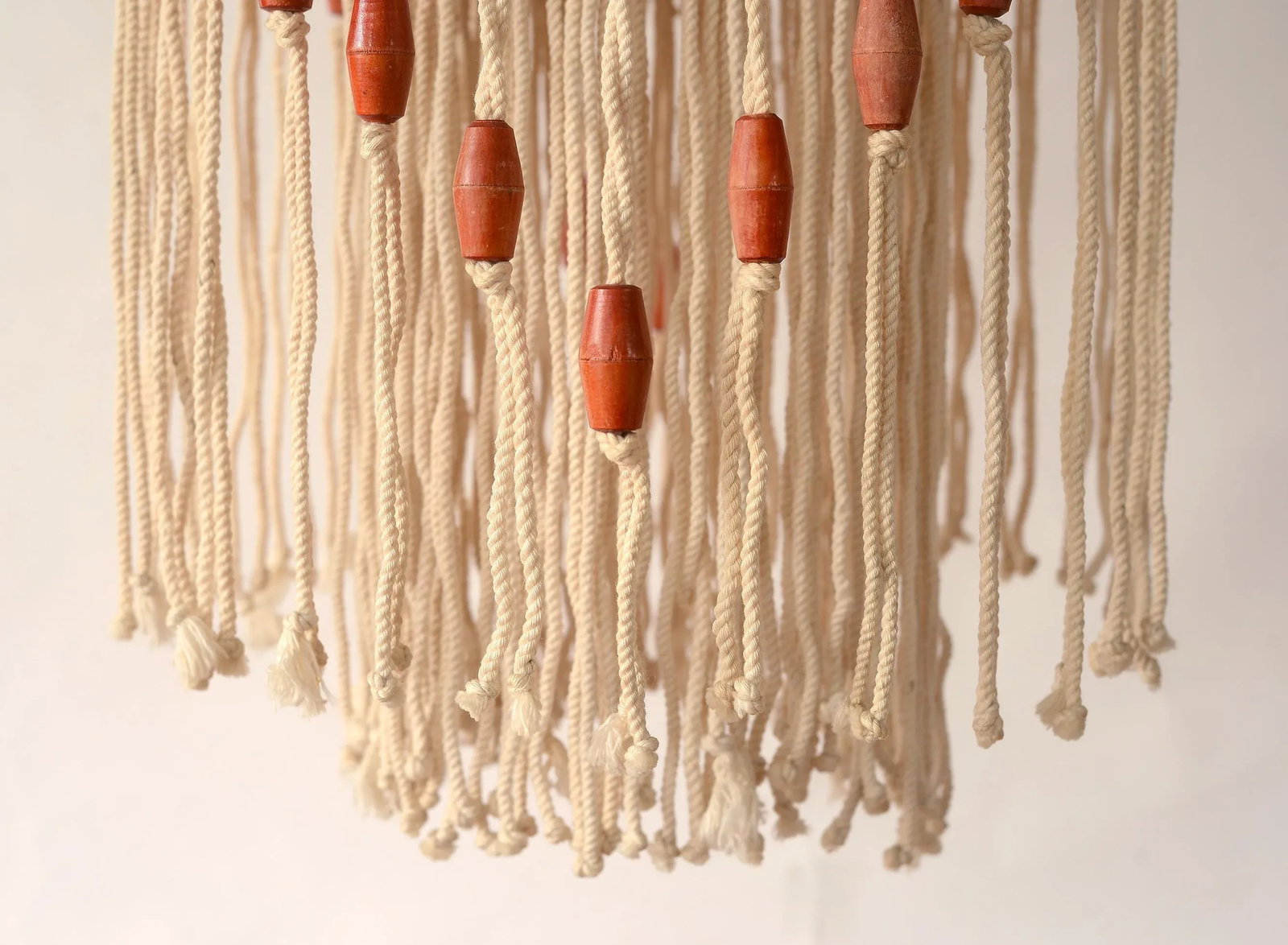 1970s Large Boho Hanging Beaded Macrame Mobile Sculpture - 3