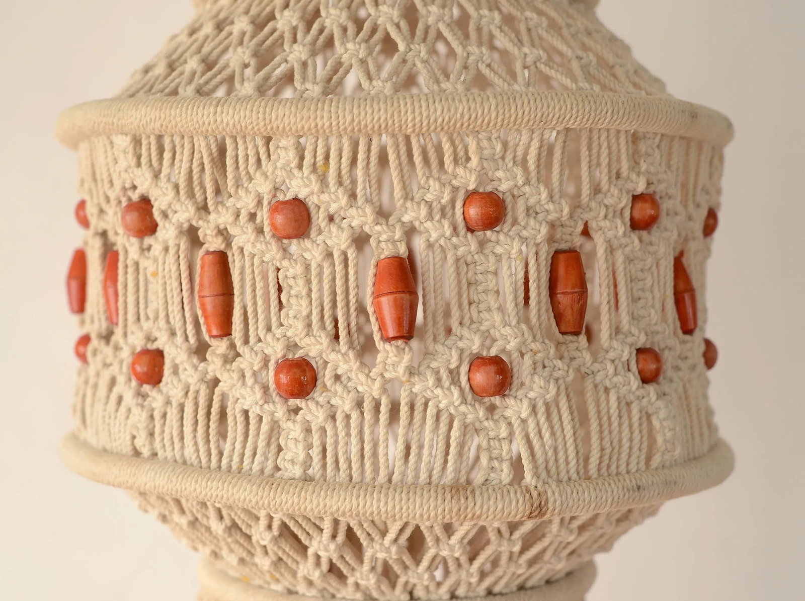 1970s Large Boho Hanging Beaded Macrame Mobile Sculpture - 6