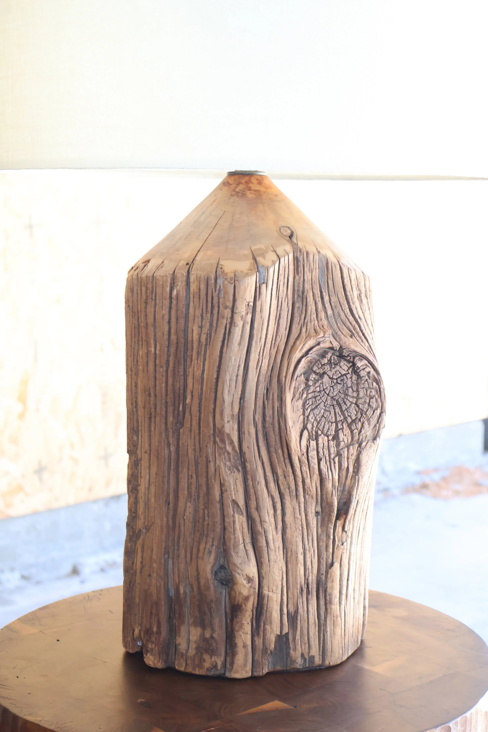 Pair of Californian Studio Craft Cedar Wood Lamps, 1970s - 6