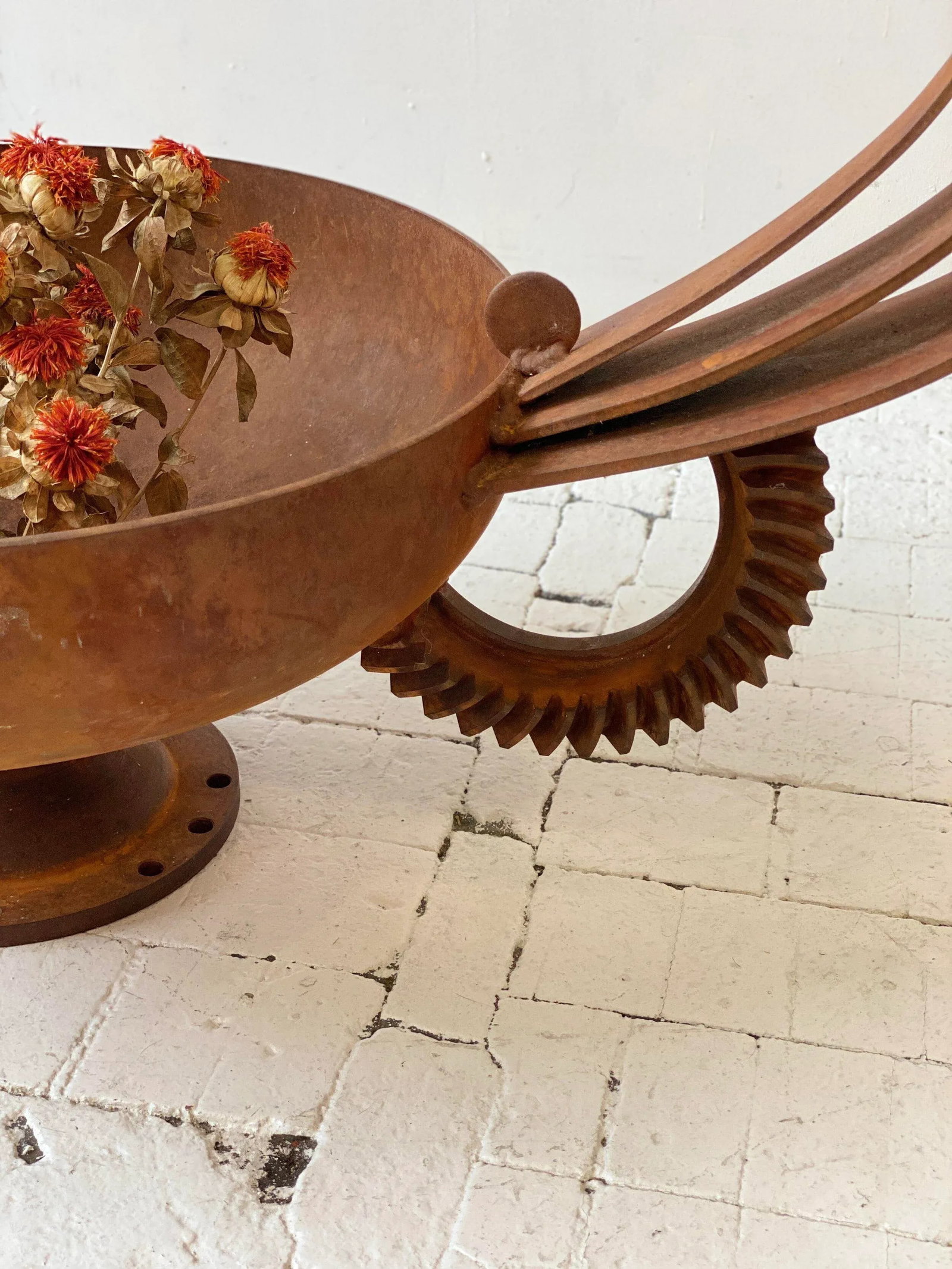 Vintage Monumental Iron Planter - 9